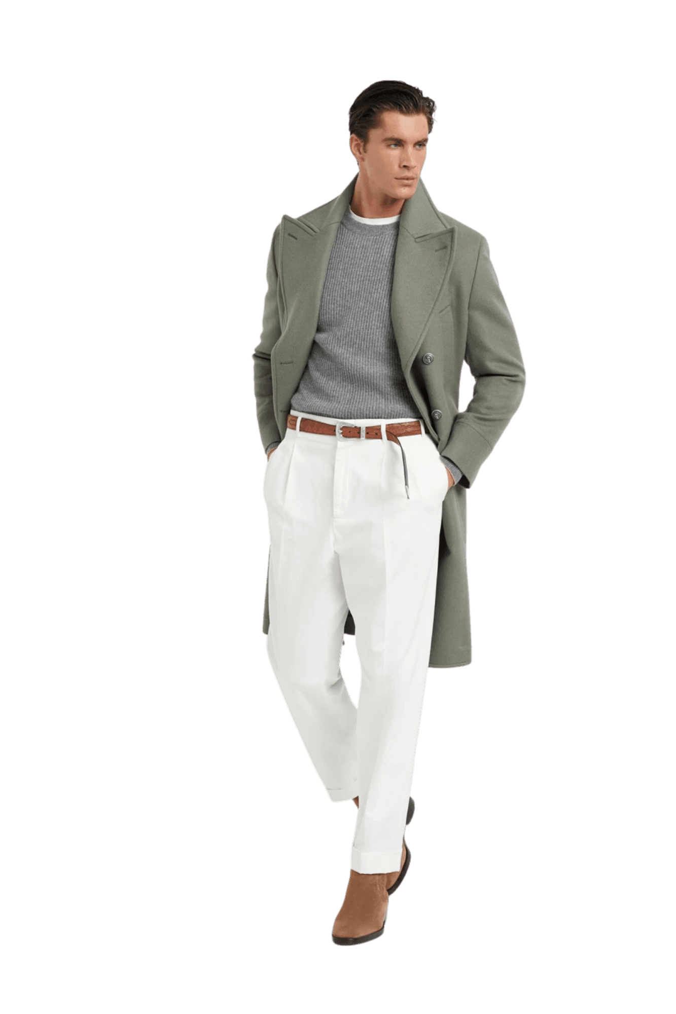 Brunello Cucinelli Men's Cashmere English Rib Sweater With Raglan Sleeves