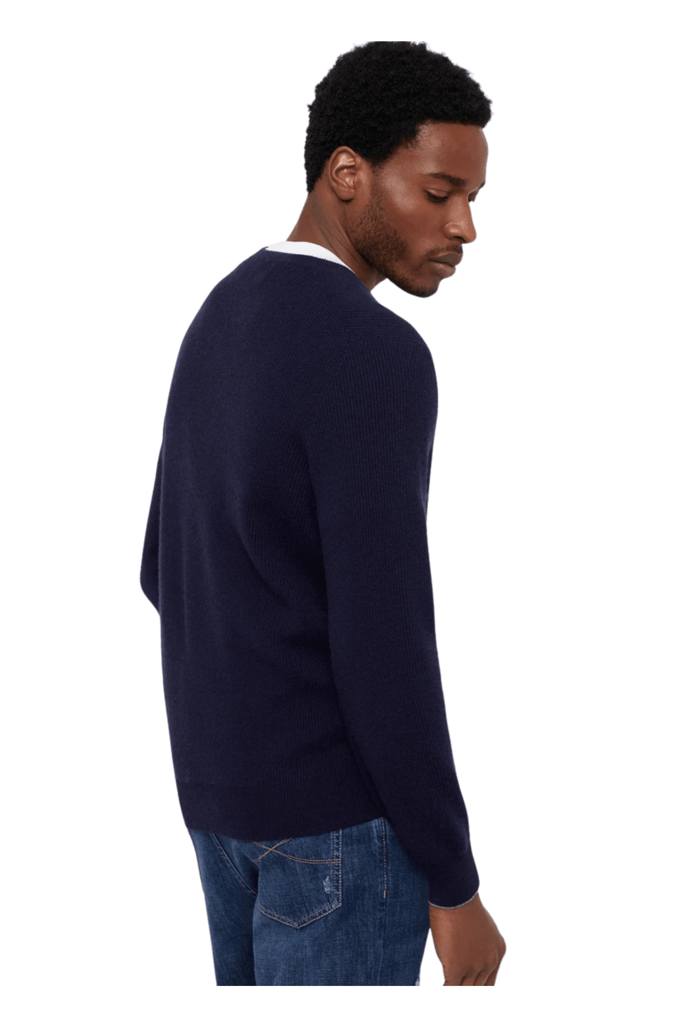 <tc>Brunello Cucinelli</tc> Suéter de cachemira con canalé inglés para hombre