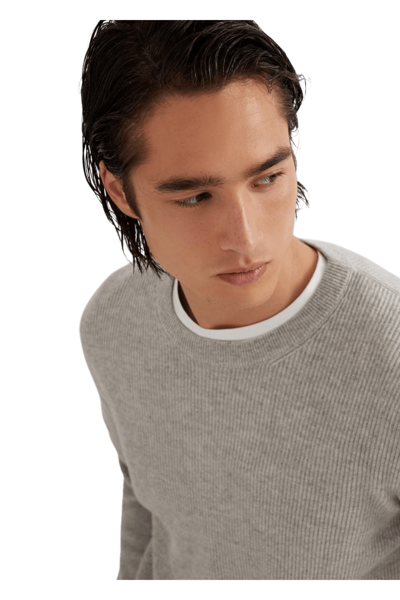 <tc>Brunello Cucinelli</tc> Suéter de cachemira con canalé inglés para hombre