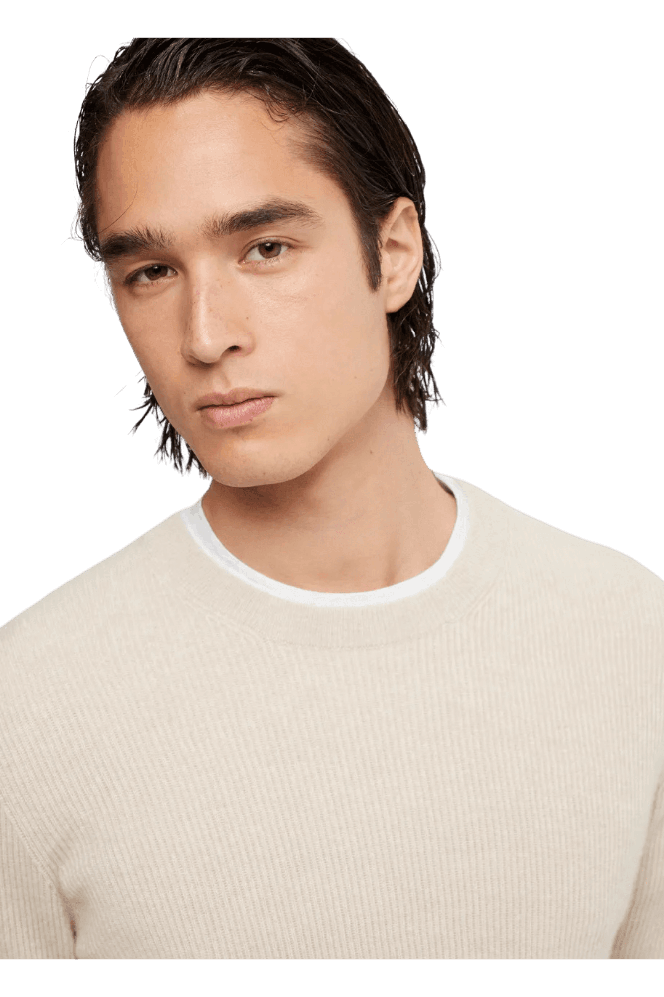 <tc>Brunello Cucinelli</tc> Suéter de cachemira con canalé inglés para hombre