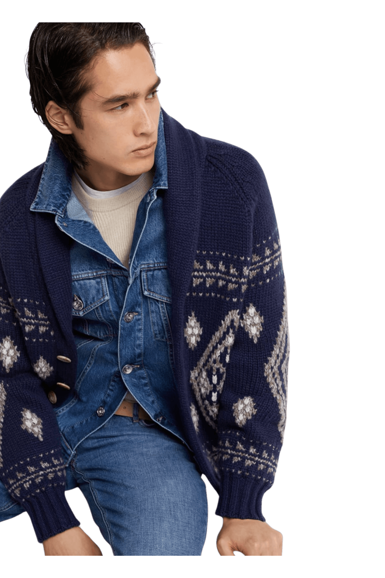 <tc>Brunello Cucinelli</tc> Suéter de cachemira con canalé inglés para hombre