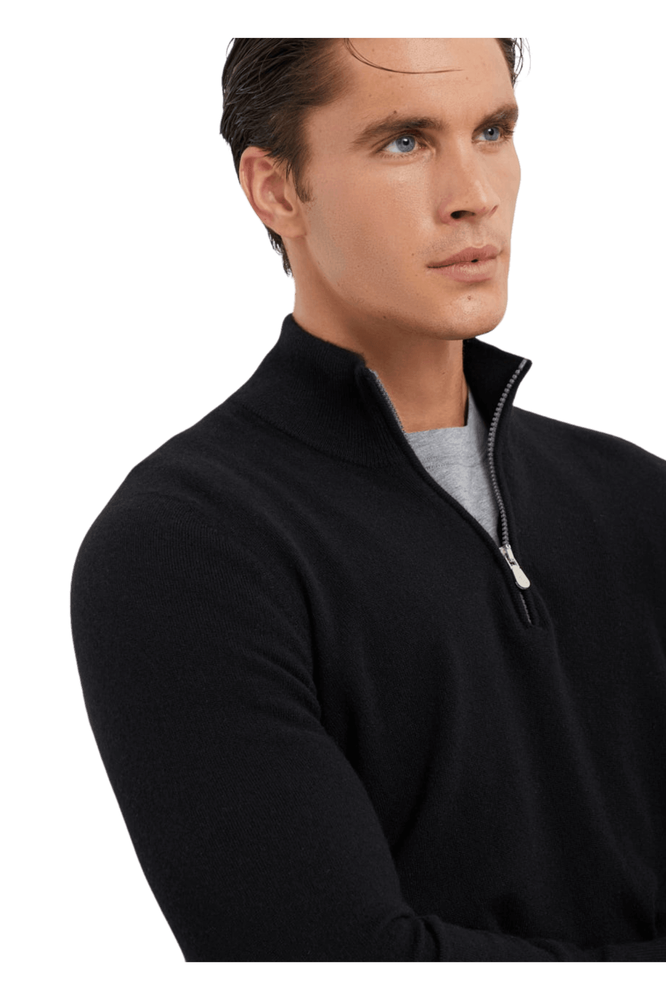Brunello Cucinelli Men's Cashmere Turtleneck Sweater With Zipper