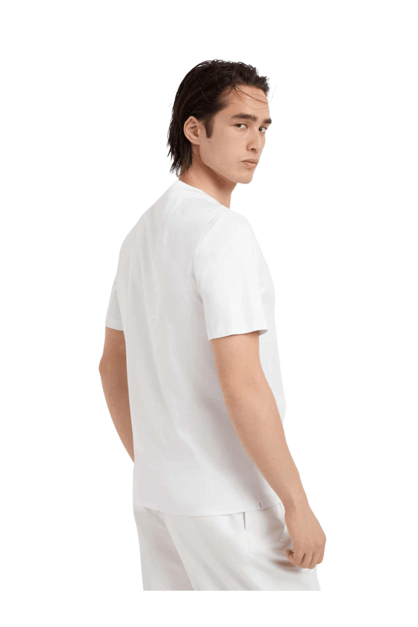 <tc>Brunello Cucinelli</tc> เสื้อยืดคอกลมผ้าคอตตอนเจอร์ซีย์สำหรับผู้ชาย