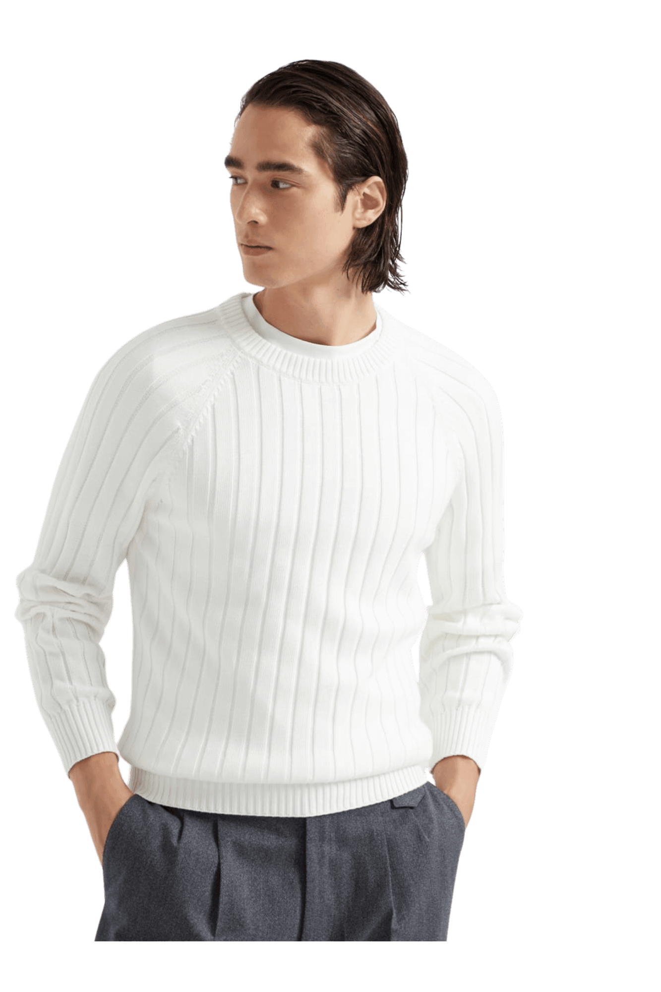 <tc>Brunello Cucinelli</tc> 男士棉質羅紋針織毛衣