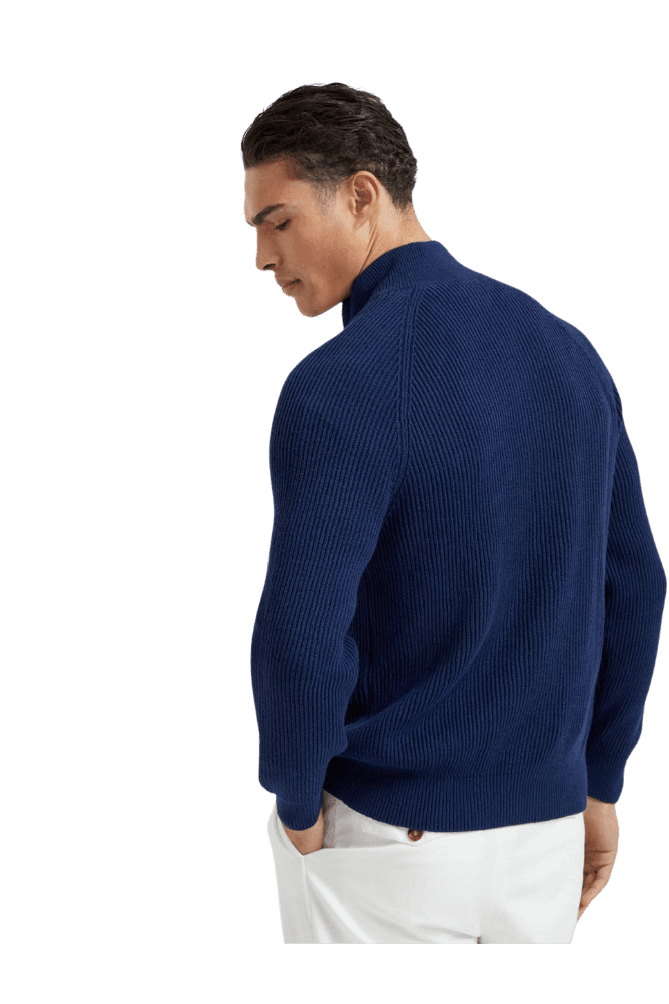 <tc>Brunello Cucinelli</tc> 男士 Malfilé 棉質英式羅紋拉鍊開襟衫