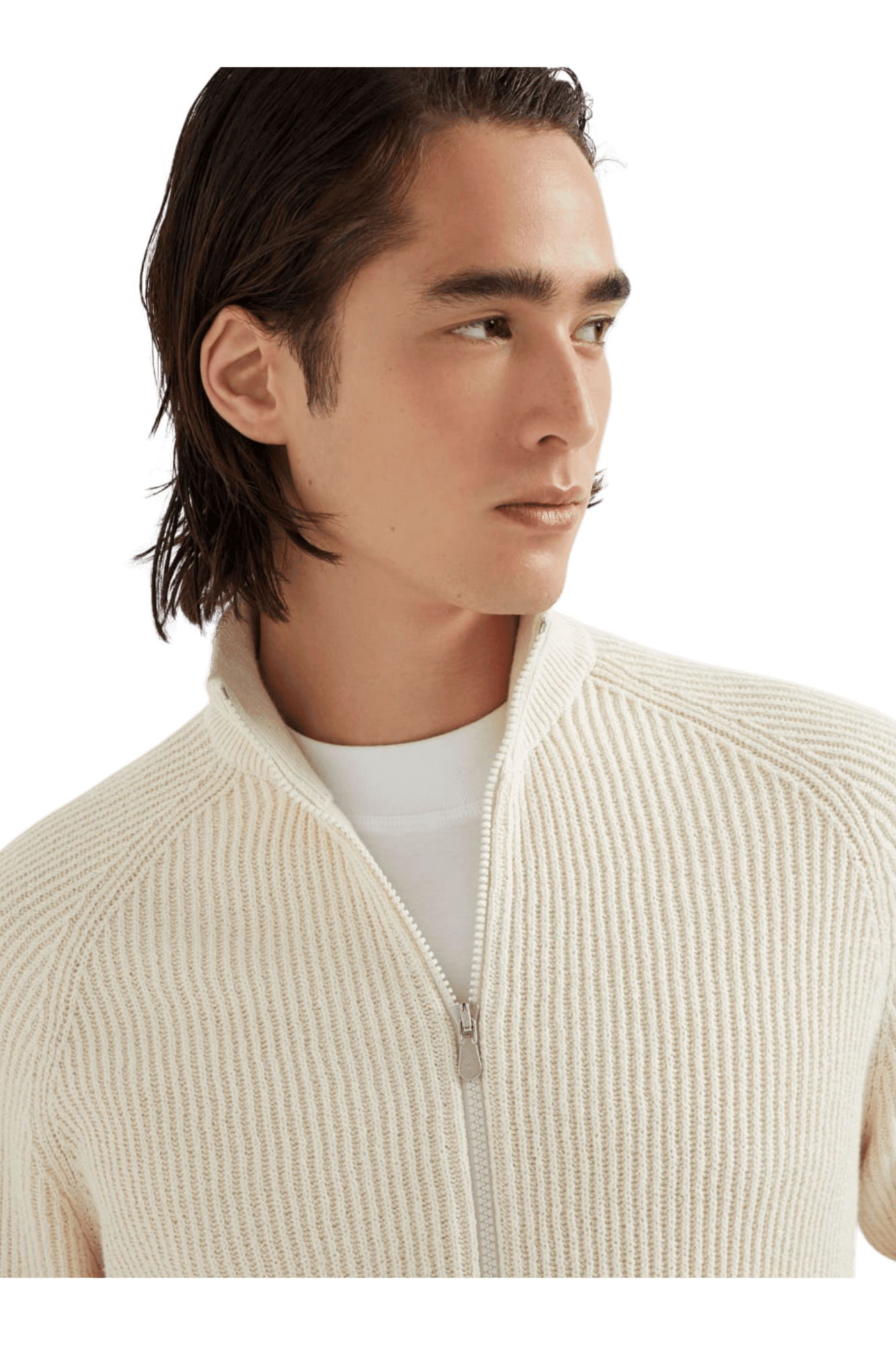<tc>Brunello Cucinelli</tc> 男士 Malfilé 棉質英式羅紋拉鍊開襟衫