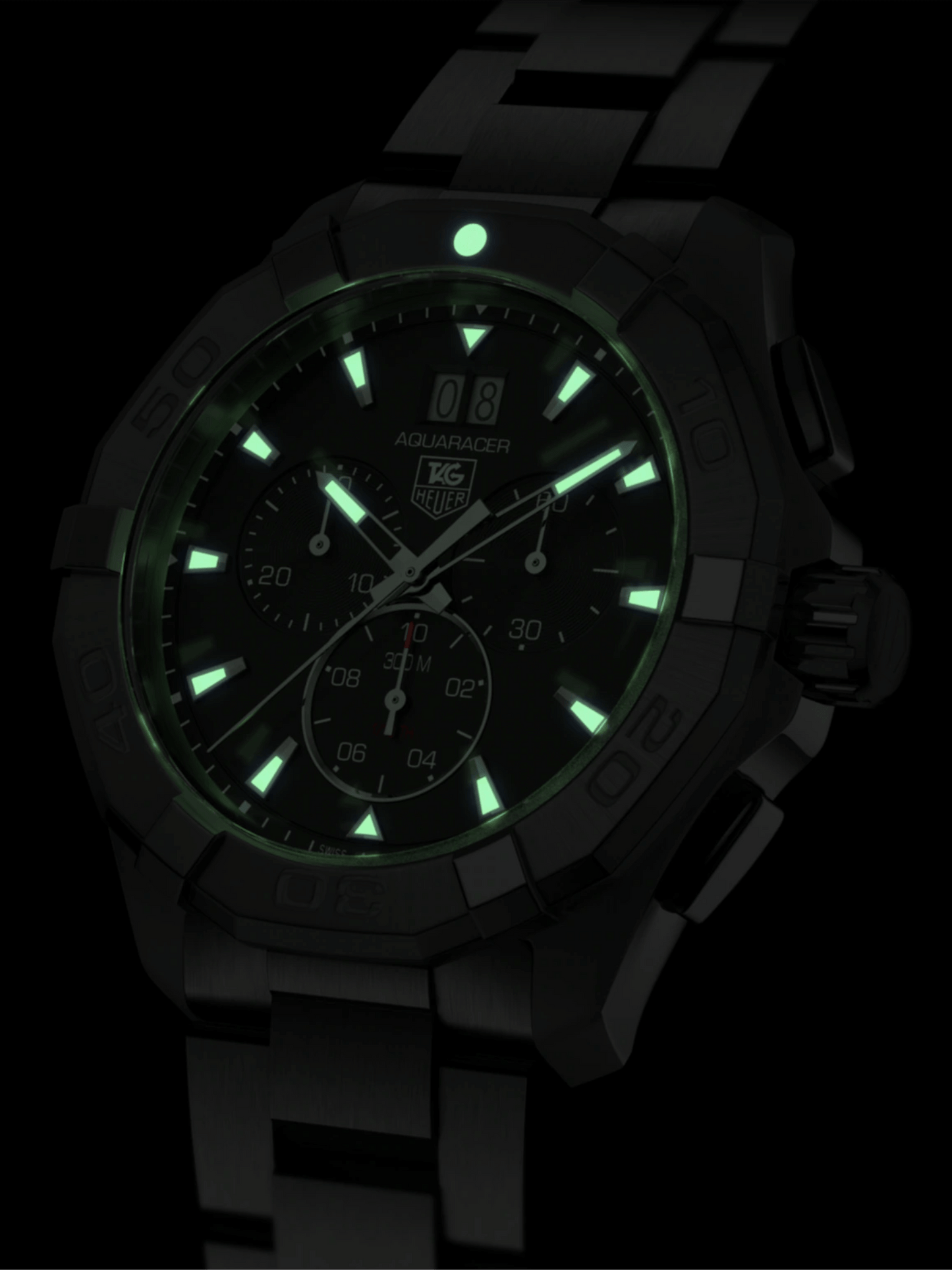 TAG Heuer Aquaracer Quartz Chronograph Black Dial 43mm Men's Watch