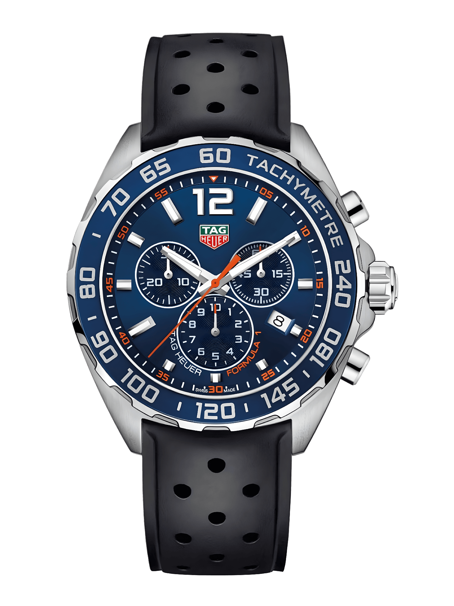 TAG Heuer Formula 1 Chronograph 43mm Blue Dial Rubber Strap Men's
