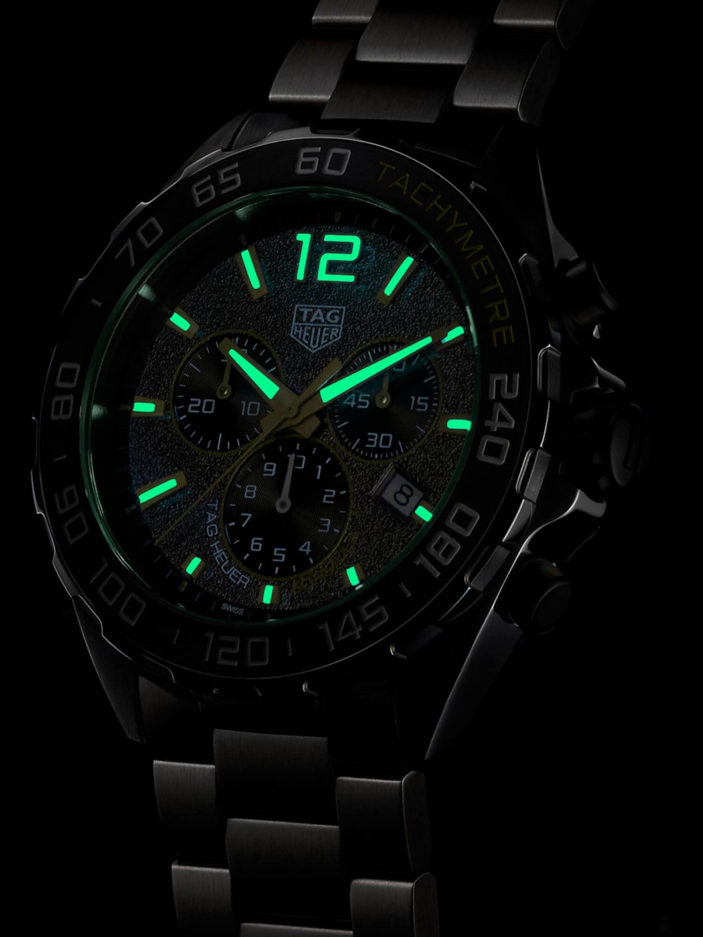 TAG Heuer Formula 1 Chronograph Grey Dial Lime-Yellow Trims 43mm Men's Watch