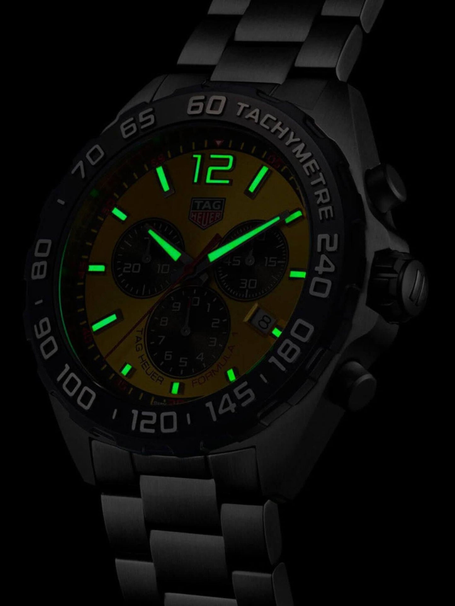 TAG Heuer Formula 1 Chronograph Quarz Gelbes Zifferblatt 43mm Herrenuhr