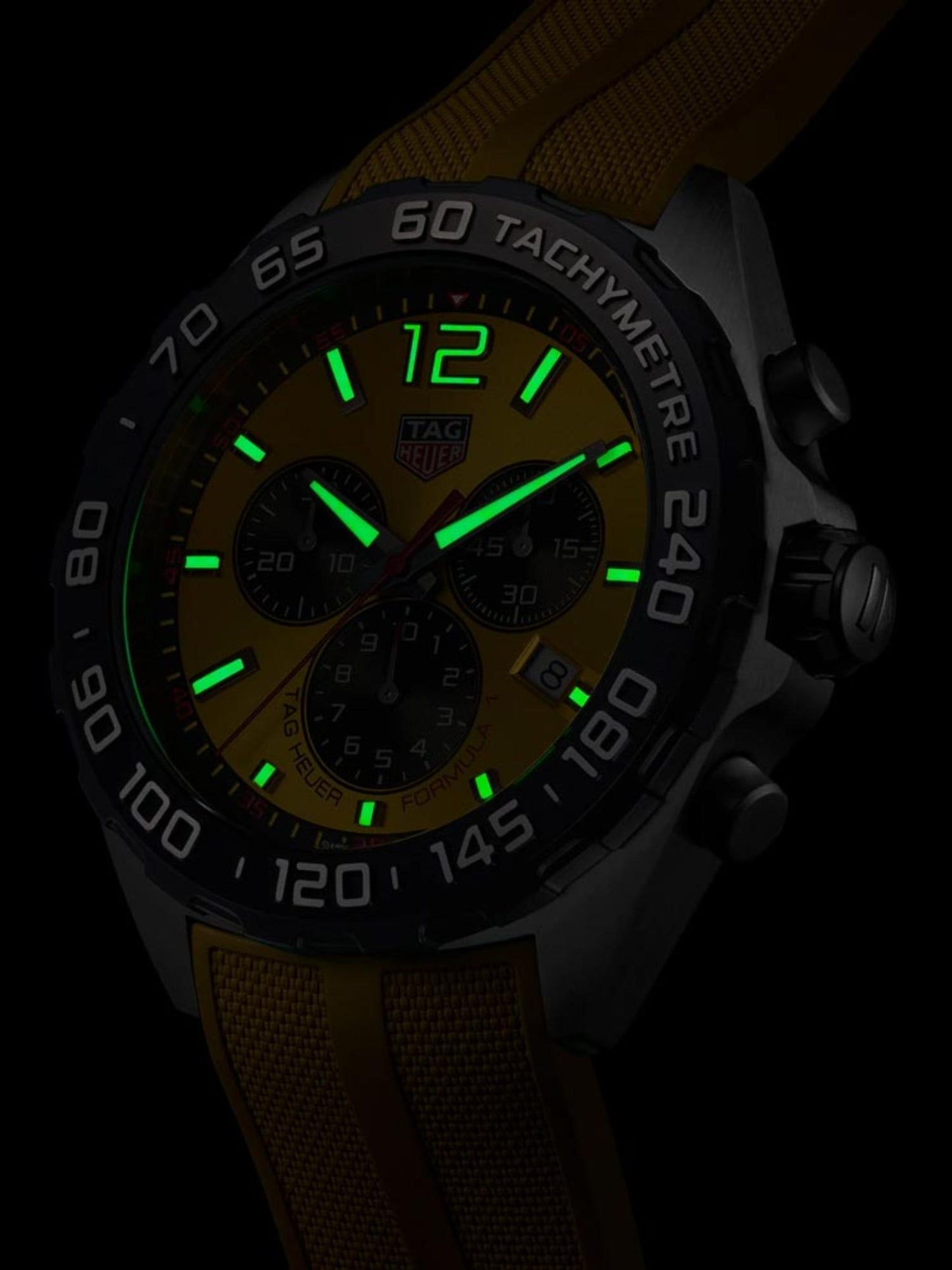 TAG Heuer Formula 1 Chronograph Quartz Yellow & Rubber 43mm Men's Watch