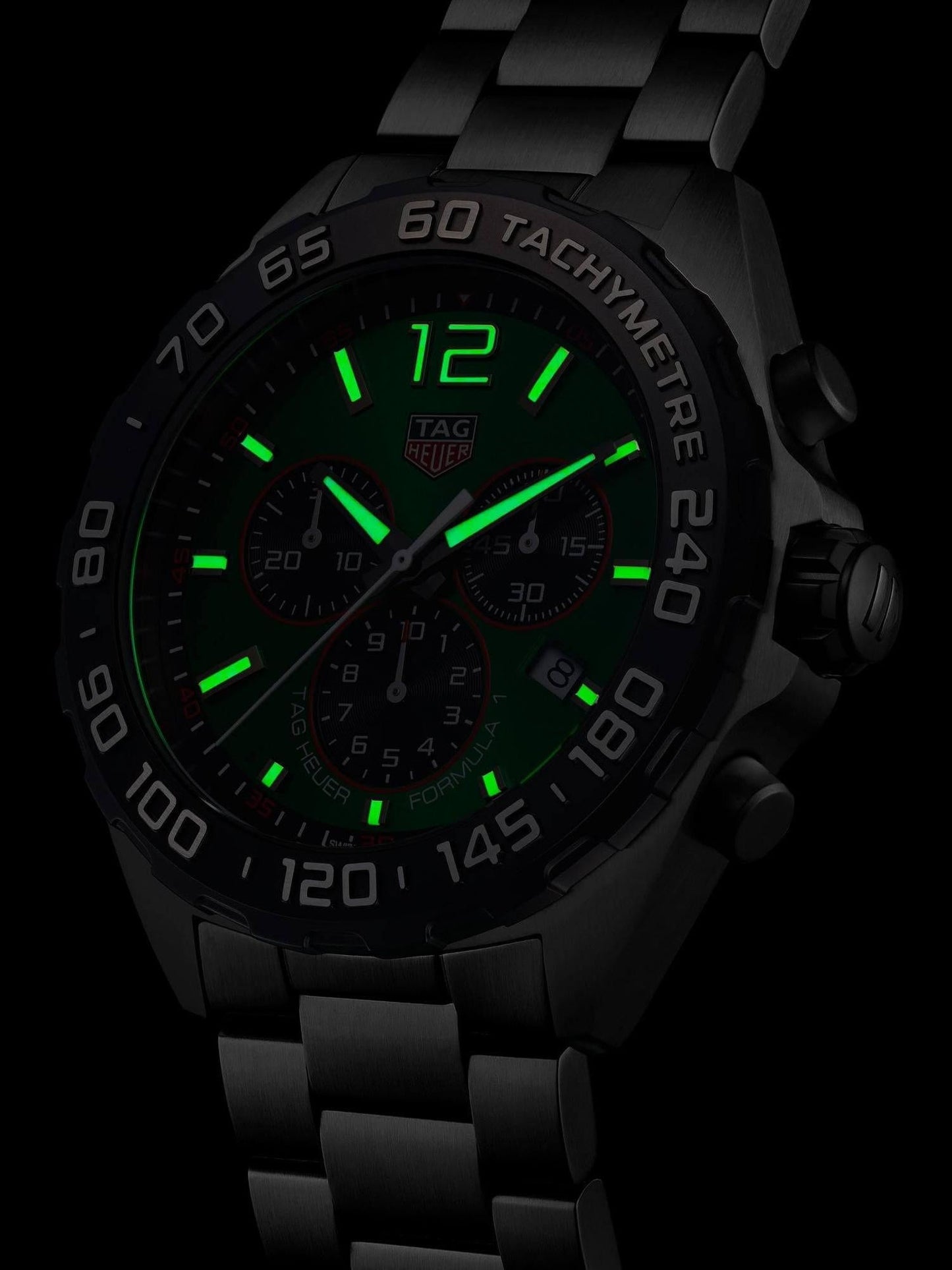 TAG Heuer Formula 1 Chronograph Quarz Grünes Zifferblatt 43mm Herrenuhr