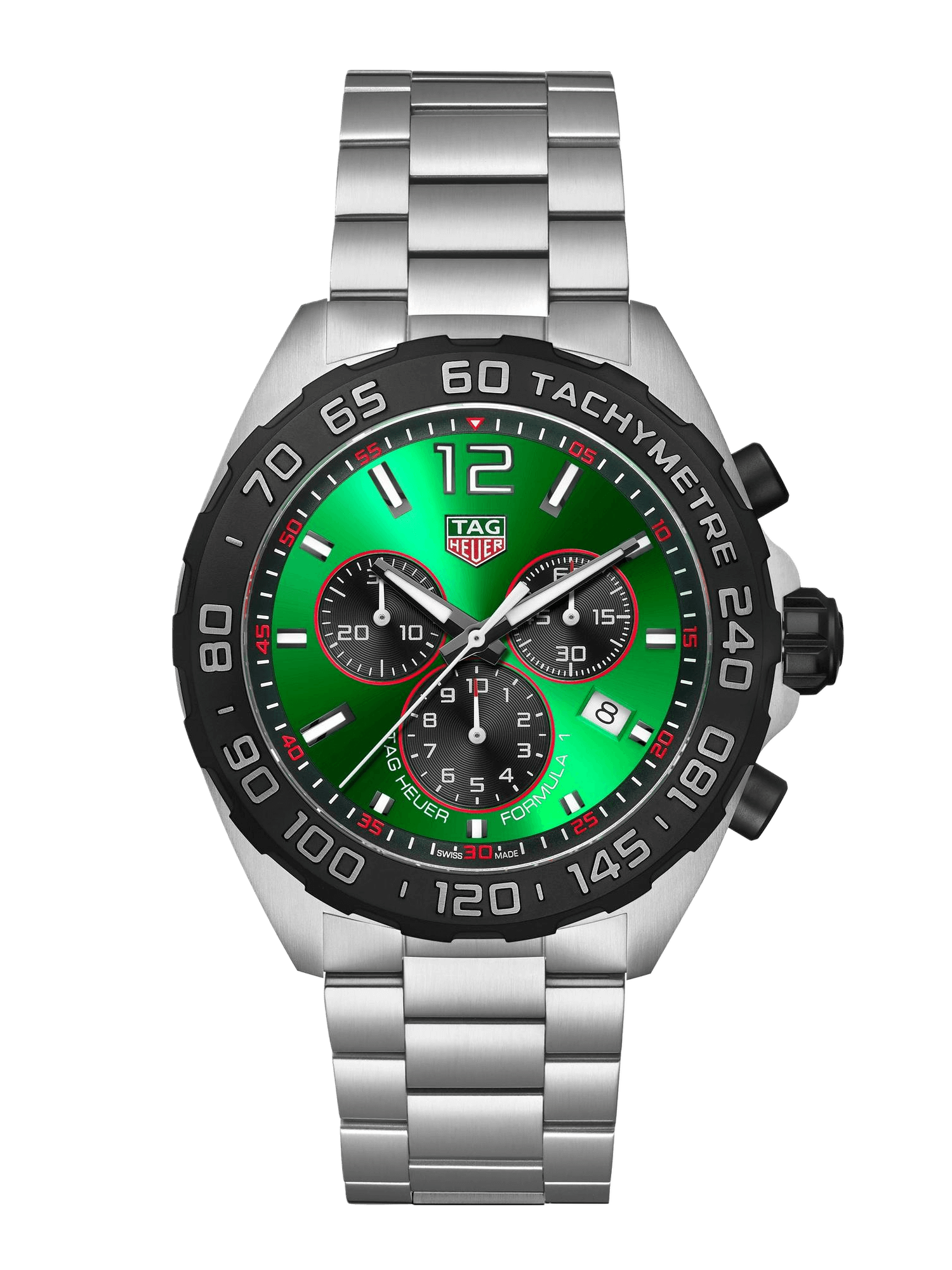 TAG HEUER WA1412 クォーツ 稼働 フォーミュラ1 グリーン TAG Heuer Formula 1 Chronograph Quartz Green Dial 43mm Men's Watch