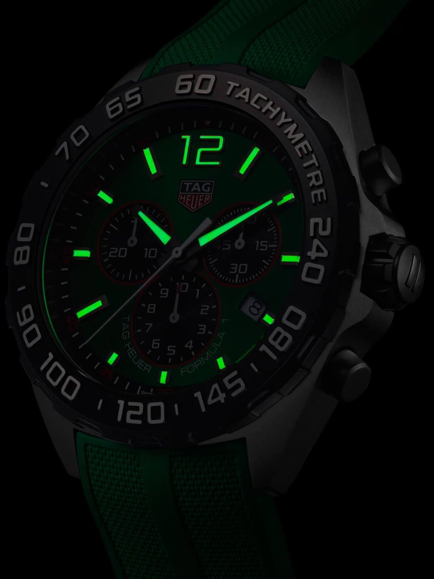 Montre homme TAG Heuer Formula 1 Chronographe Quartz Cadran Vert & Caoutchouc 43mm