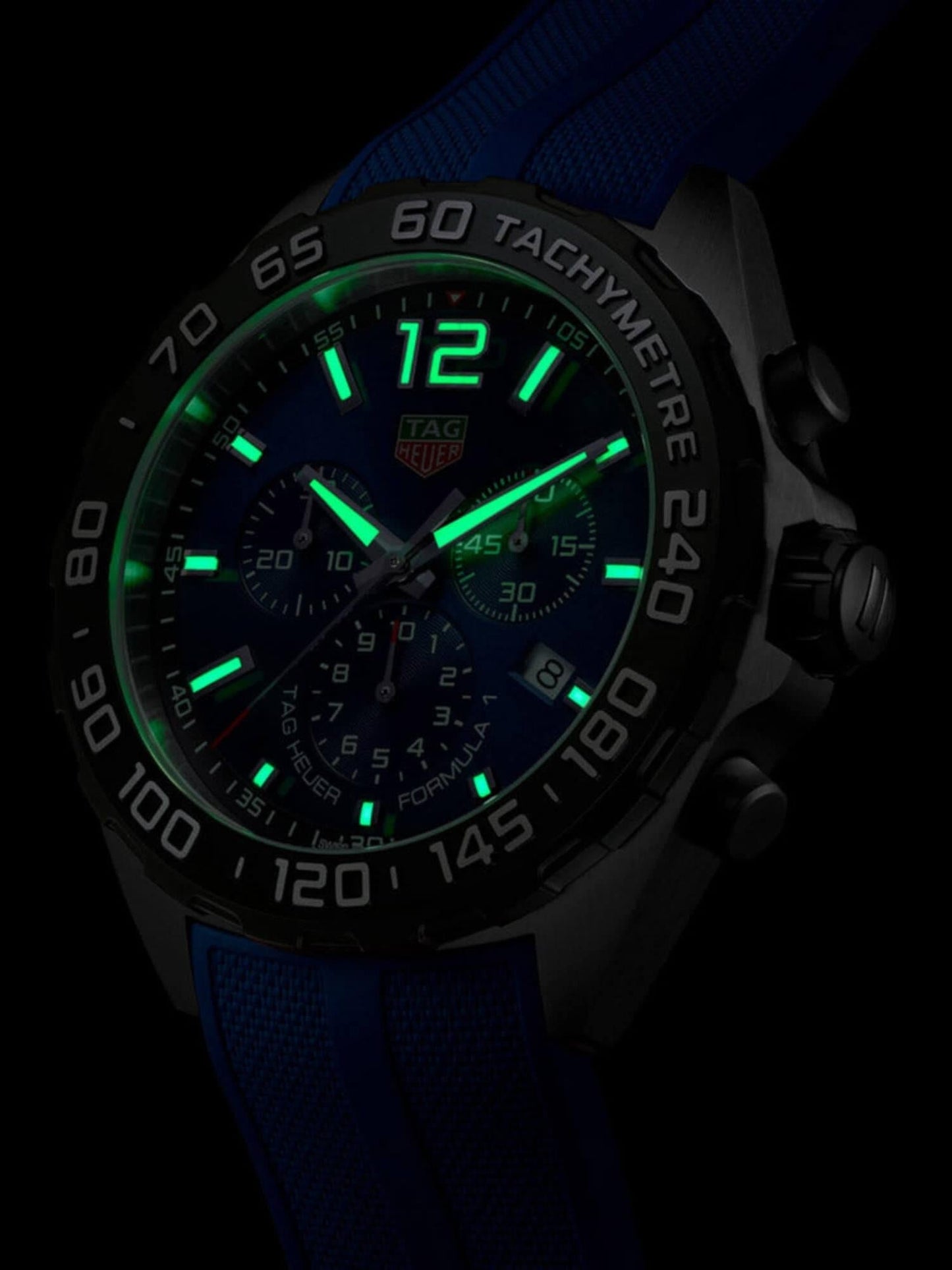 TAG Heuer Formula 1 Chronograph Quarz Blau & Kautschuk 43mm Herrenuhr