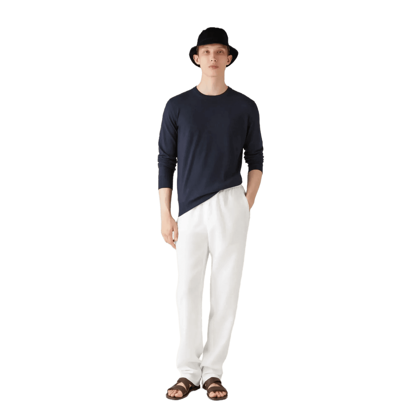 <tc>Loro Piana</tc> Sudadera con cuello redondo superligera para hombre
