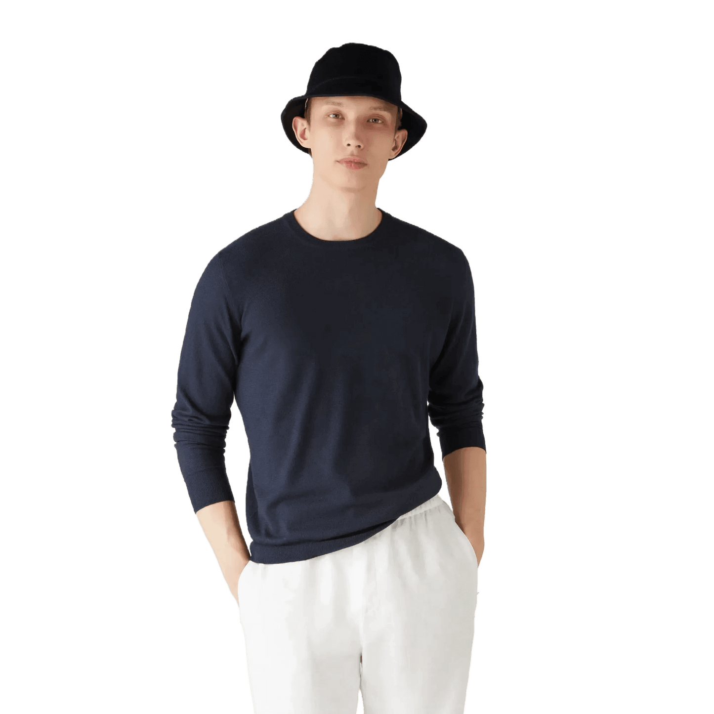 <tc>Loro Piana</tc> Sudadera con cuello redondo superligera para hombre
