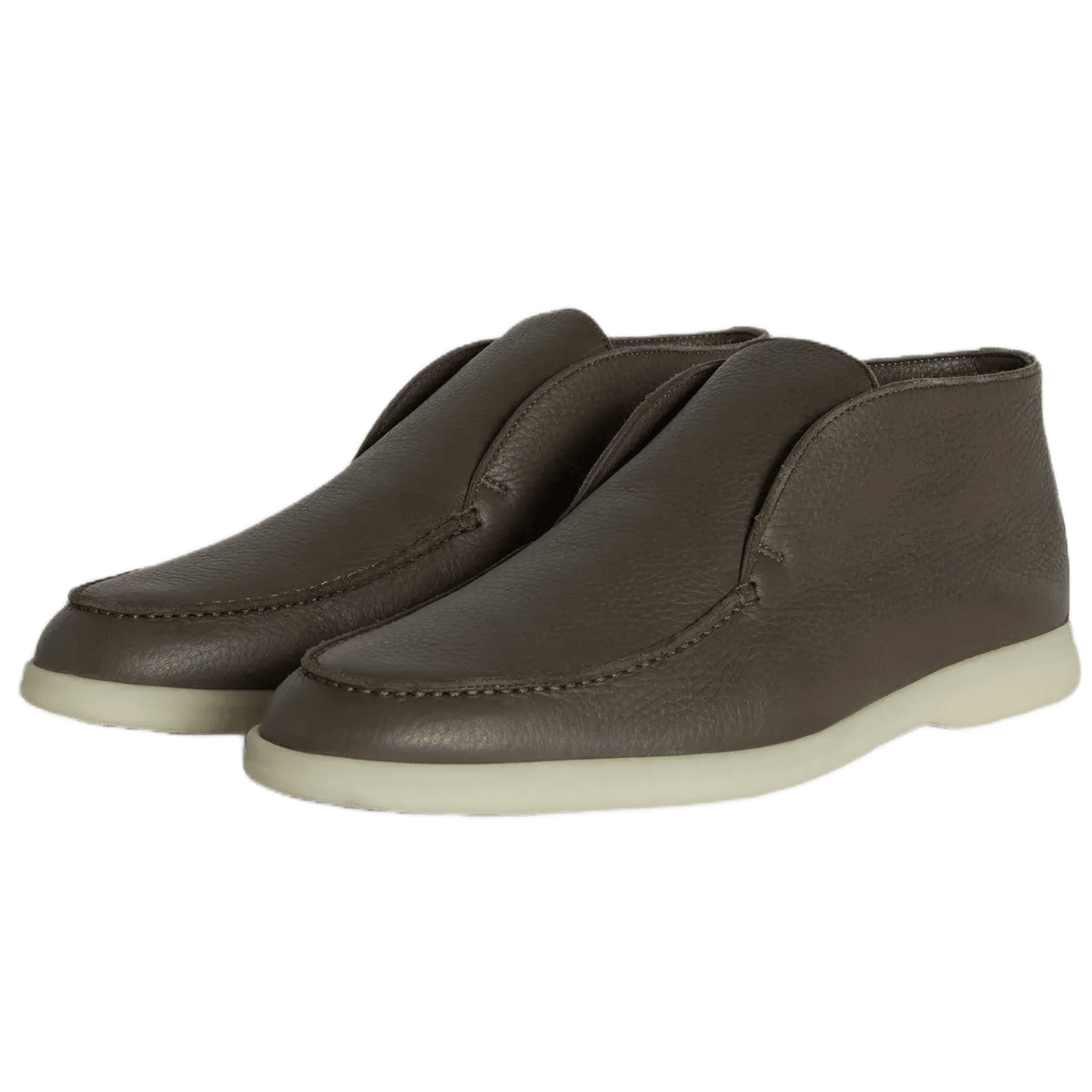 <tc>Loro Piana</tc> Botín de paseo abierto para hombre (piel de ciervo con pelo de castorino)