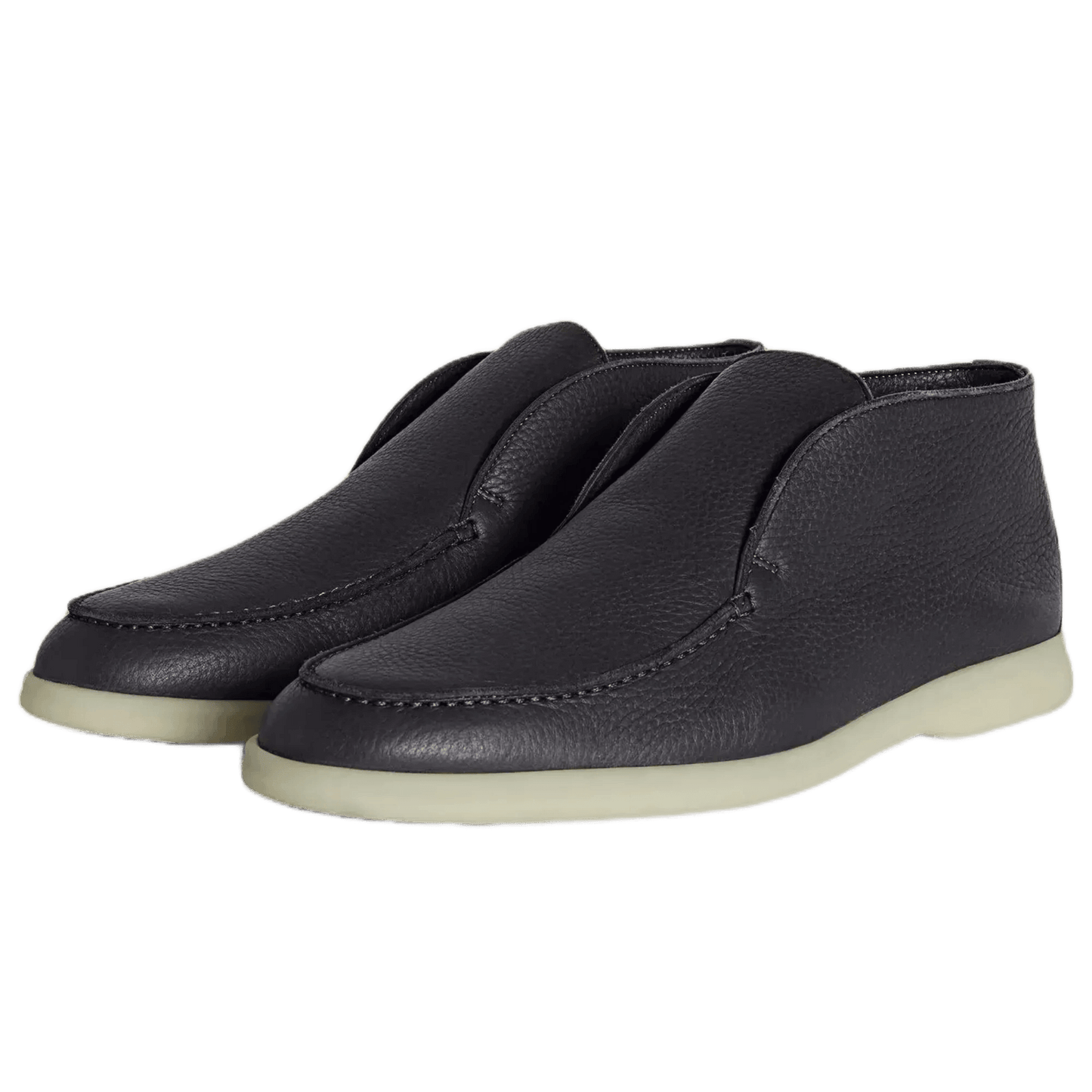 <tc>Loro Piana</tc> Botín de paseo abierto para hombre (piel de ciervo con pelo de castorino)