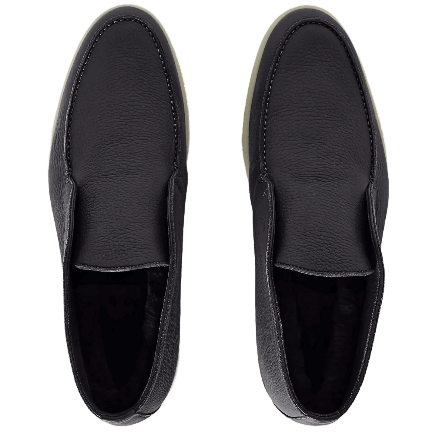 <tc>Loro Piana</tc> Botín de paseo abierto para hombre (piel de ciervo con pelo de castorino)