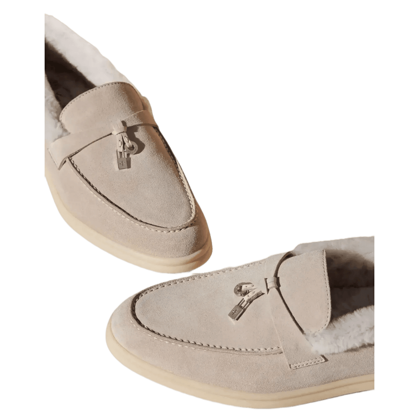 <tc>Loro Piana</tc> Mocasines Summer Charms Walk para mujer (gamuza con pelo de castor)