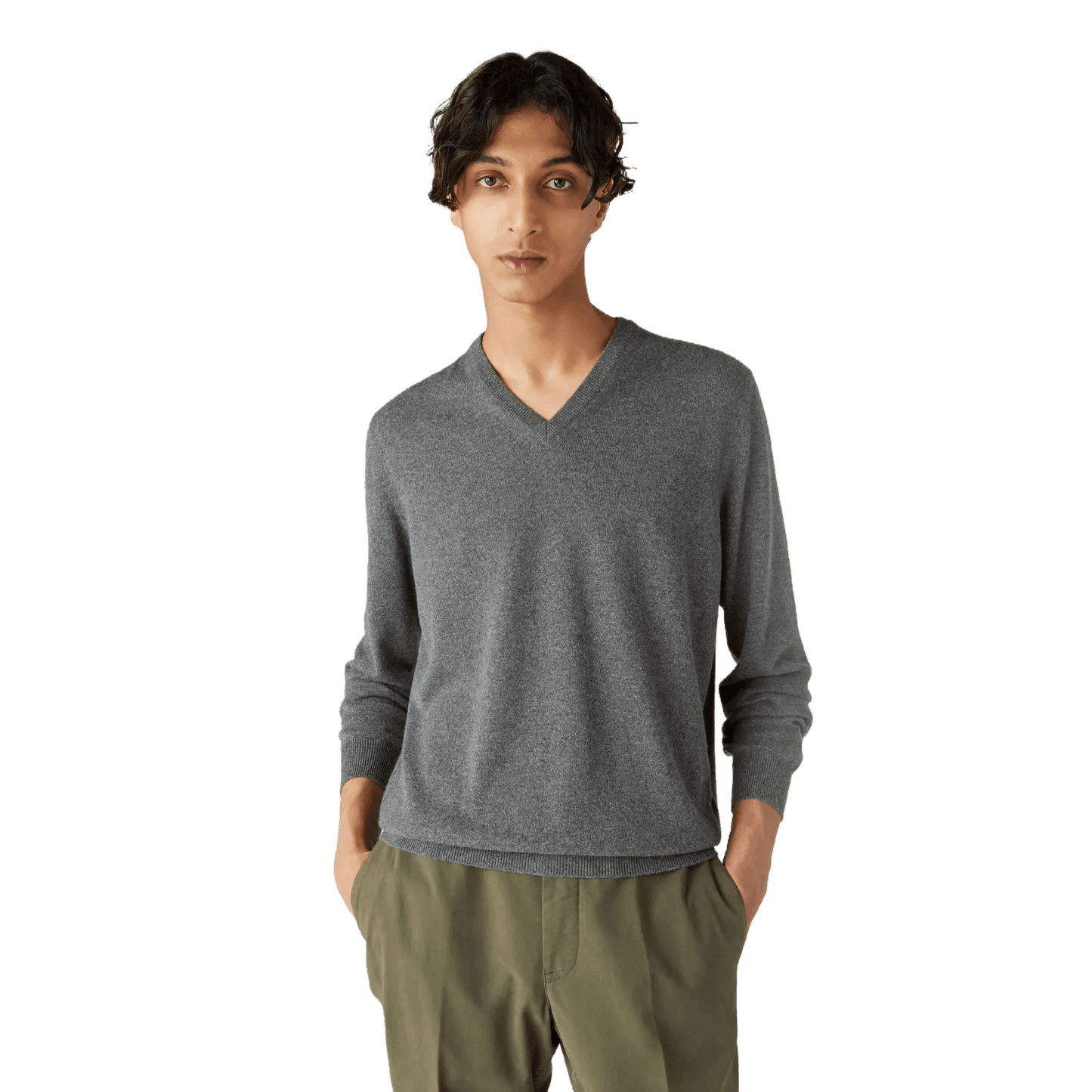<tc>Loro Piana</tc> Cuello en V clásico para hombre