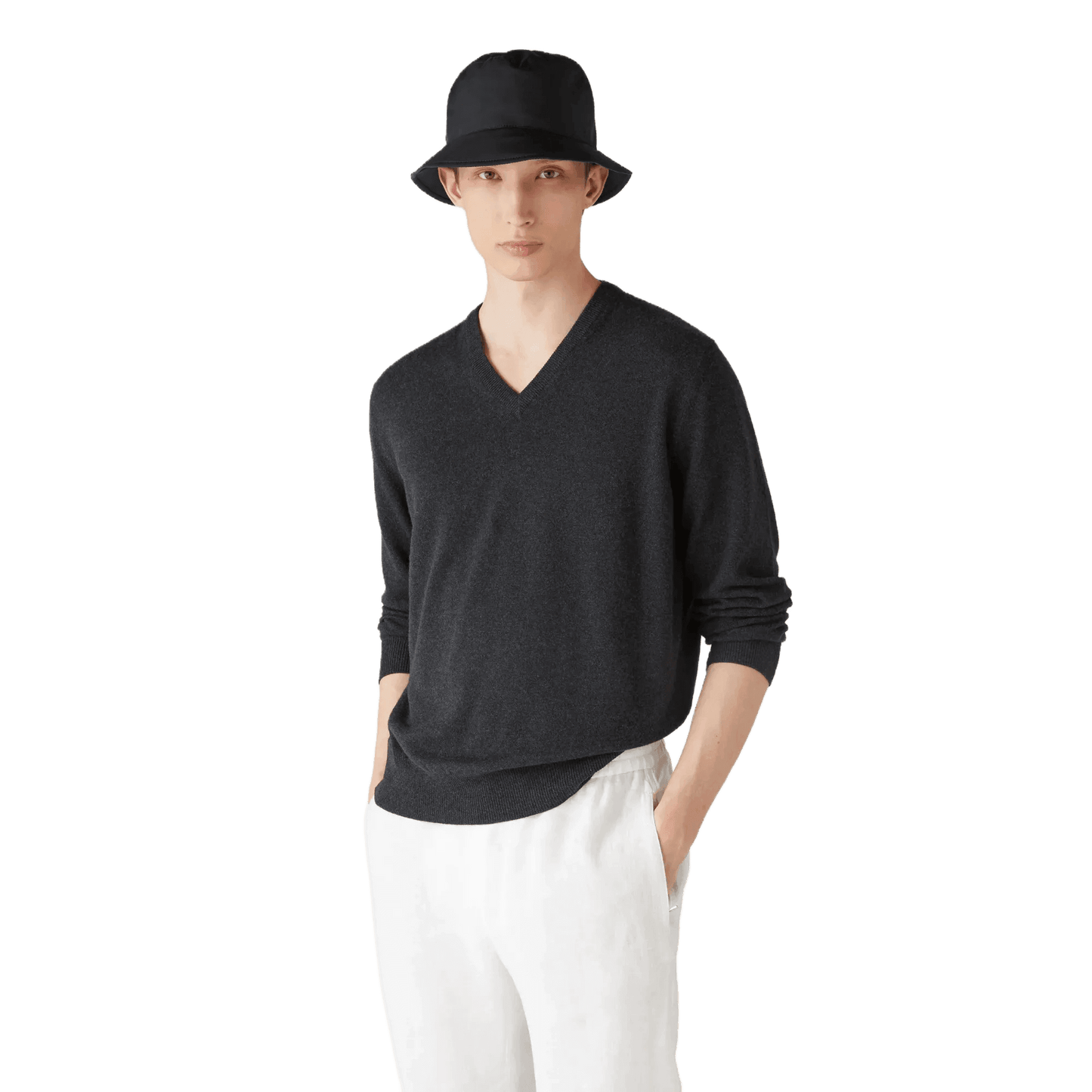 <tc>Loro Piana</tc> Cuello en V clásico para hombre