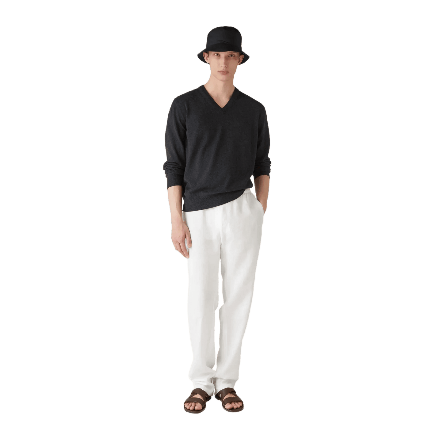 <tc>Loro Piana</tc> Cuello en V clásico para hombre