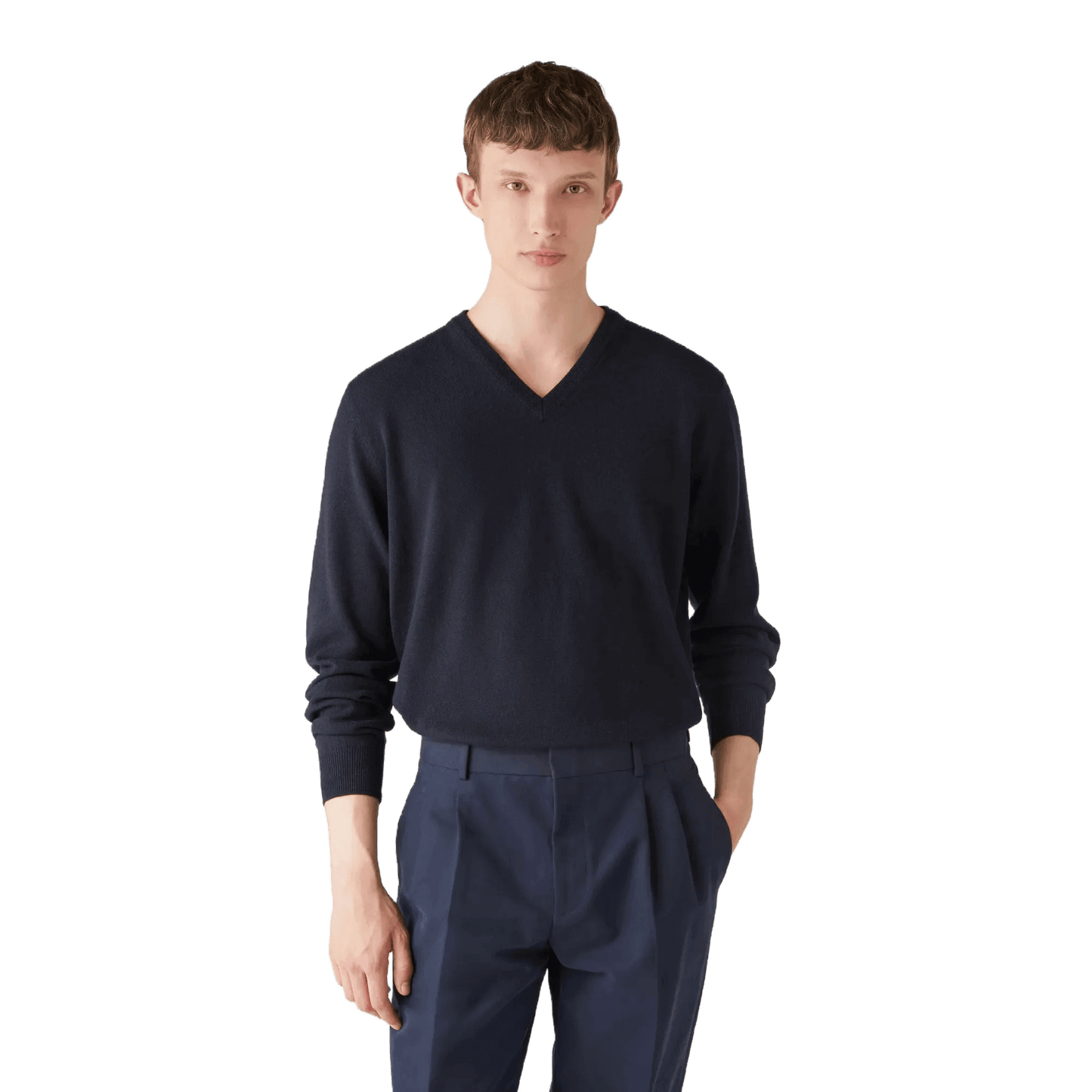 <tc>Loro Piana</tc> Cuello en V clásico para hombre