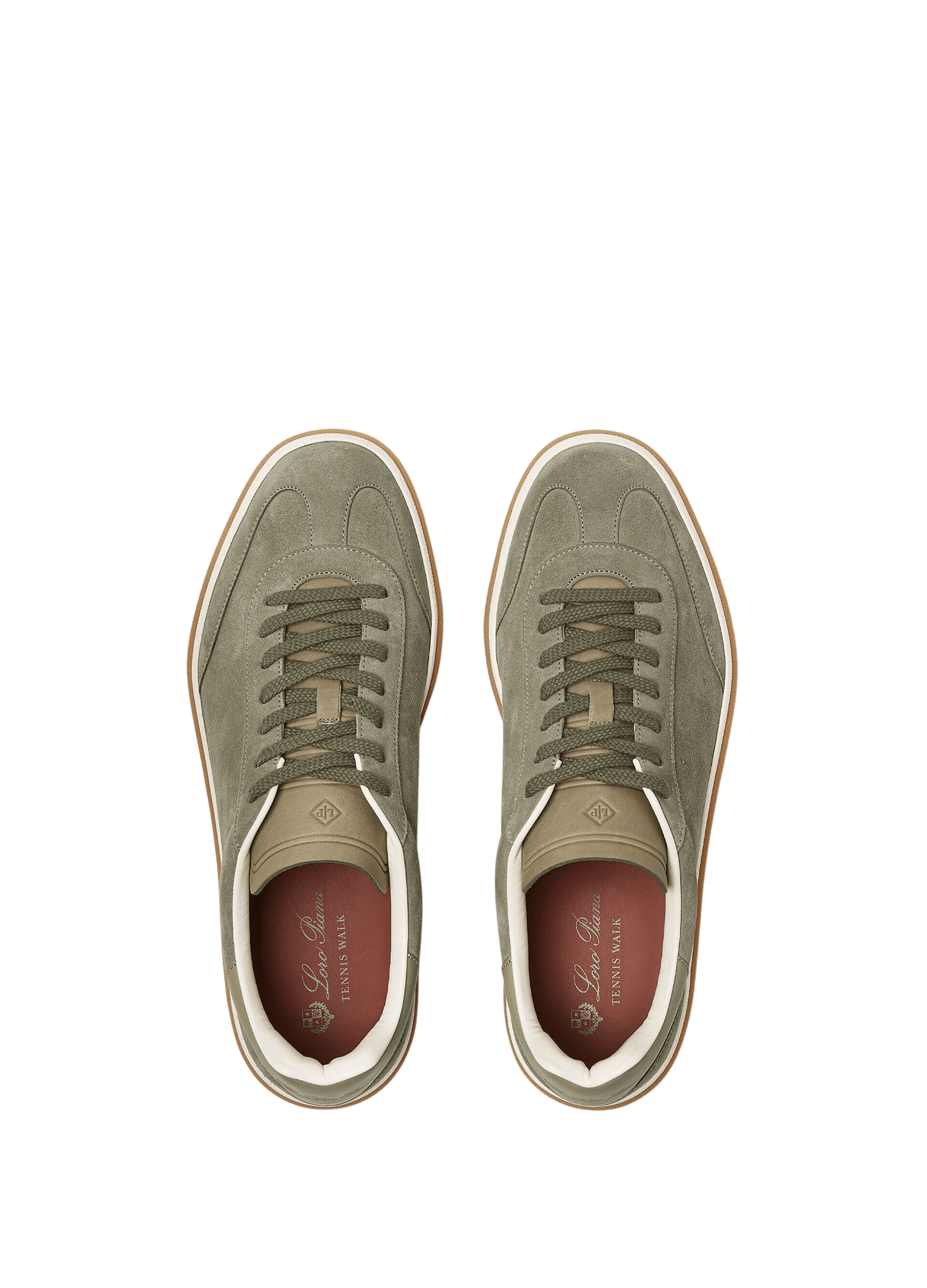 <tc>Loro Piana</tc> รองเท้าผ้าใบเทนนิสวอล์คสำหรับผู้ชาย (หนังกลับแบบผ่าหน้า)
