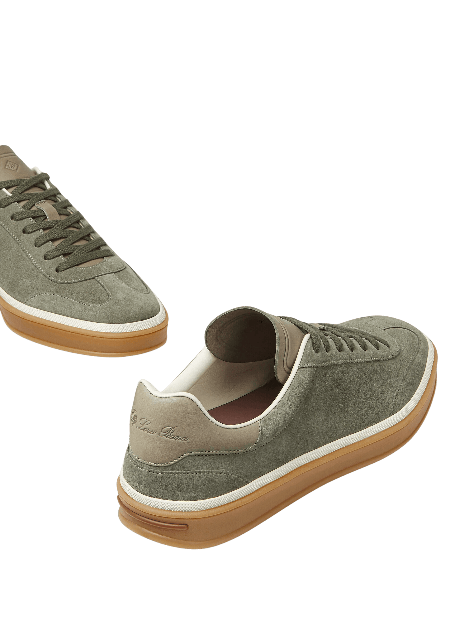 <tc>Loro Piana</tc> รองเท้าผ้าใบเทนนิสวอล์คสำหรับผู้ชาย (หนังกลับแบบผ่าหน้า)