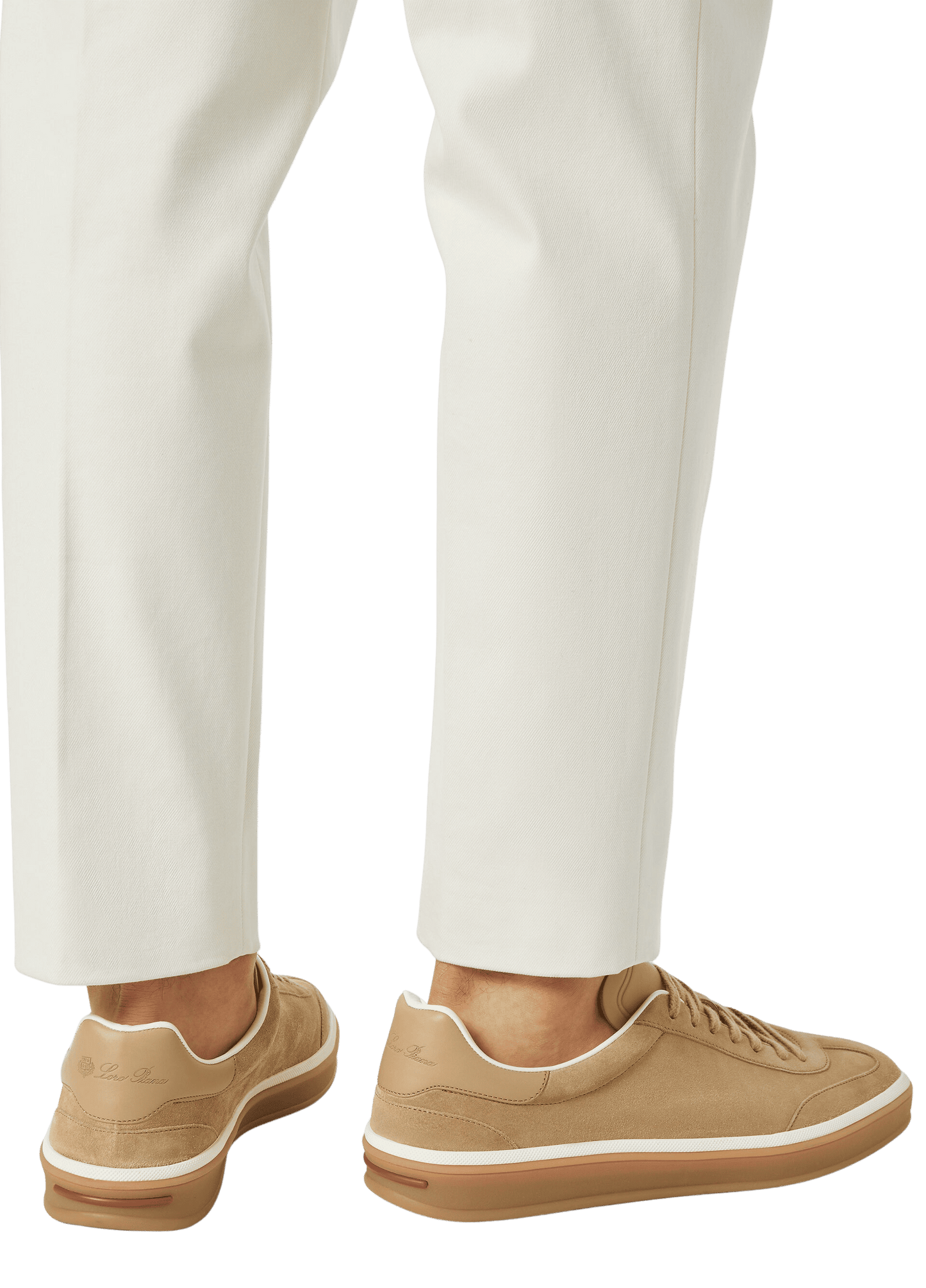 <tc>Loro Piana</tc> รองเท้าผ้าใบเทนนิสวอล์คสำหรับผู้ชาย (หนังกลับแบบผ่าหน้า)