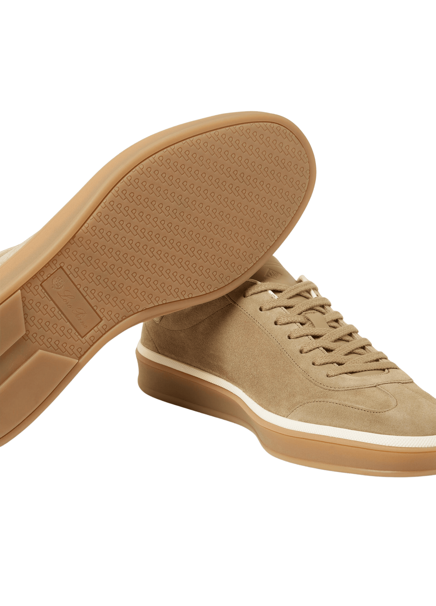 <tc>Loro Piana</tc> รองเท้าผ้าใบเทนนิสวอล์คสำหรับผู้ชาย (หนังกลับแบบผ่าหน้า)