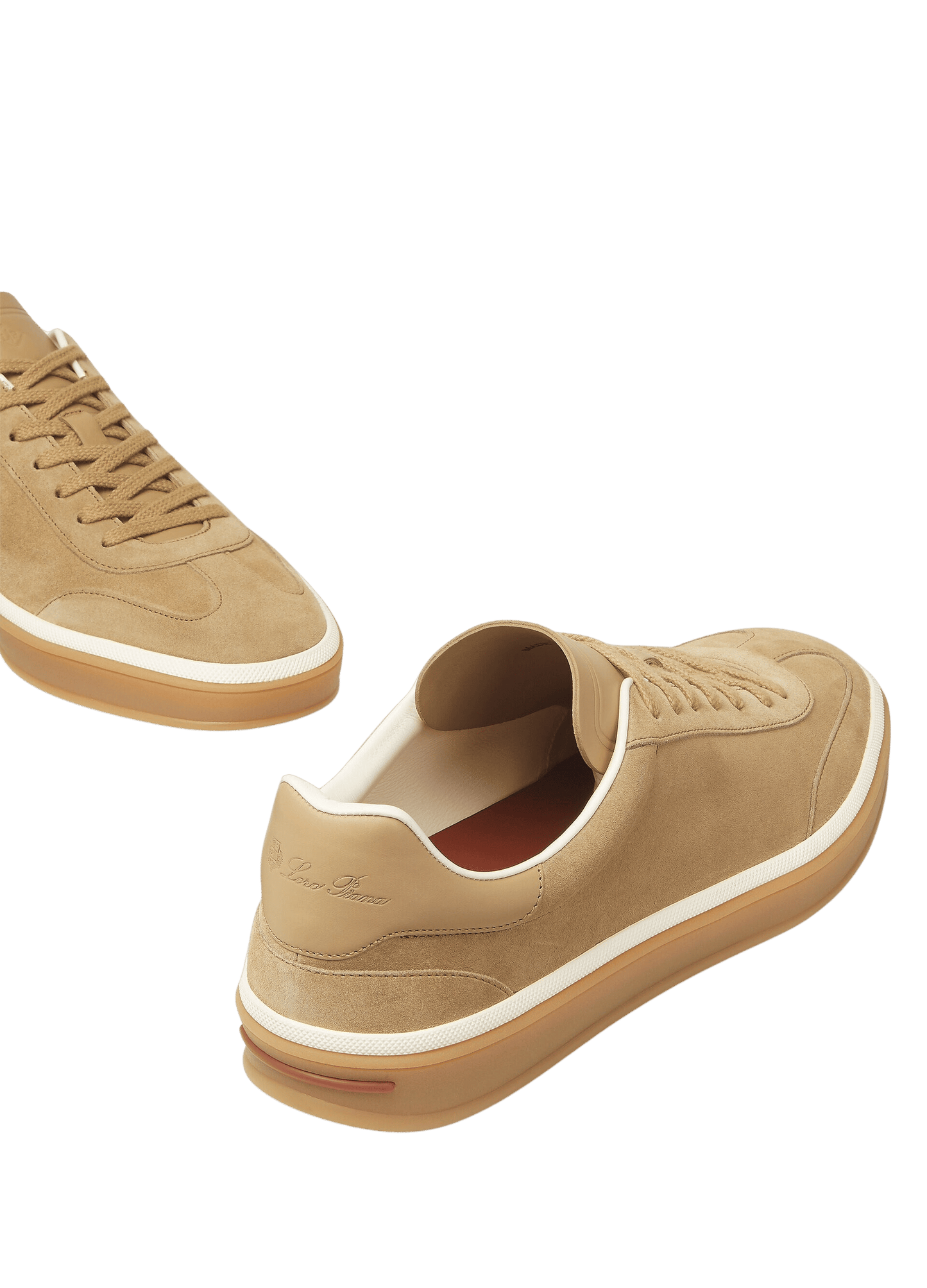 <tc>Loro Piana</tc> รองเท้าผ้าใบเทนนิสวอล์คสำหรับผู้ชาย (หนังกลับแบบผ่าหน้า)