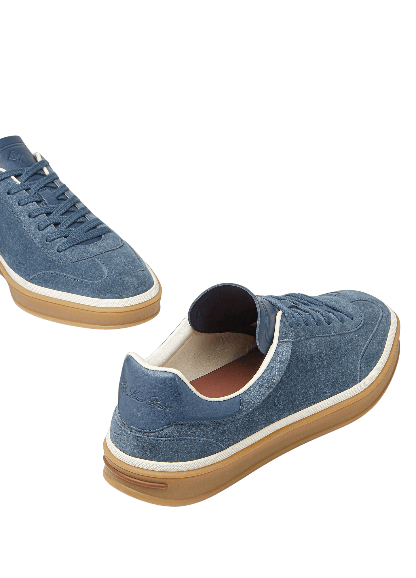<tc>Loro Piana</tc> รองเท้าผ้าใบเทนนิสวอล์คสำหรับผู้ชาย (หนังกลับแบบผ่าหน้า)