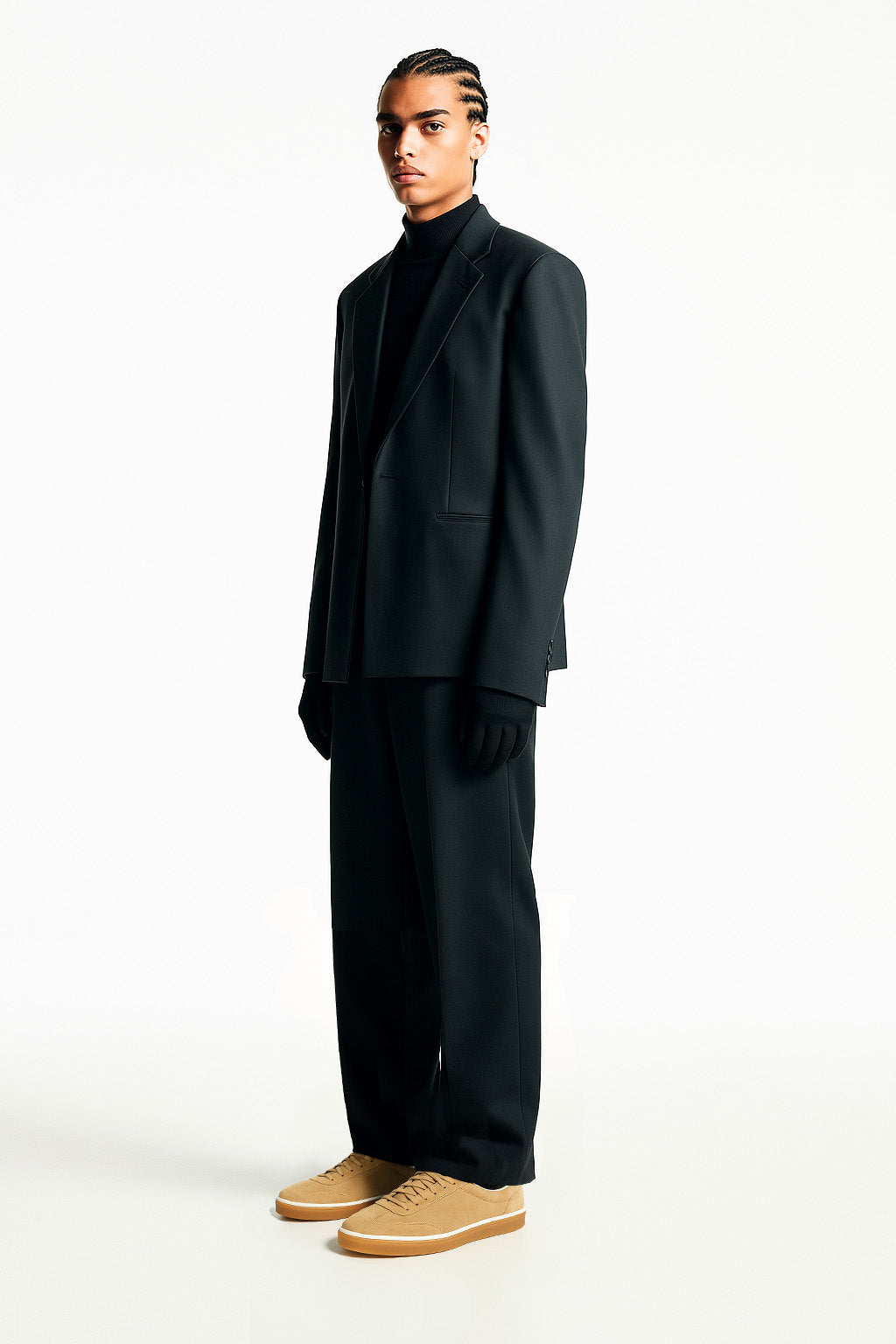<tc>Loro Piana</tc> รองเท้าผ้าใบเทนนิสวอล์คสำหรับผู้ชาย (หนังกลับแบบผ่าหน้า)