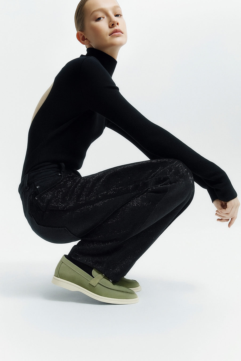 <tc>Loro Piana</tc> حذاء لوفرز صيفي للنساء من تشارمز ووك (جلد سويدي)