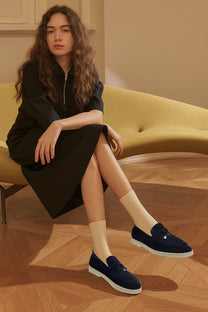 <tc>Loro Piana</tc> حذاء لوفرز صيفي للنساء من تشارمز ووك (جلد سويدي)