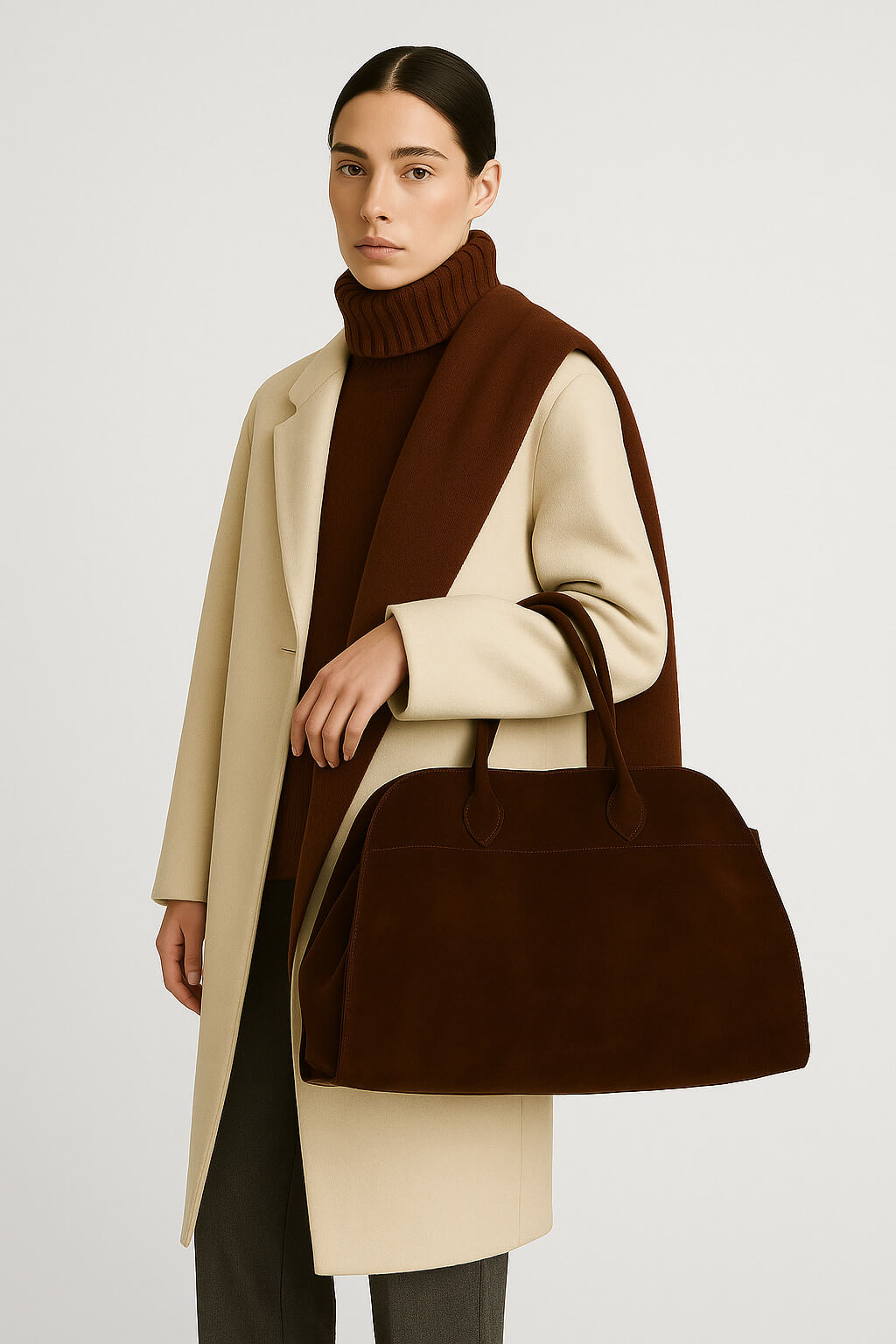 <tc>The Row</tc> 柔軟的 Margaux 15 絨面革包