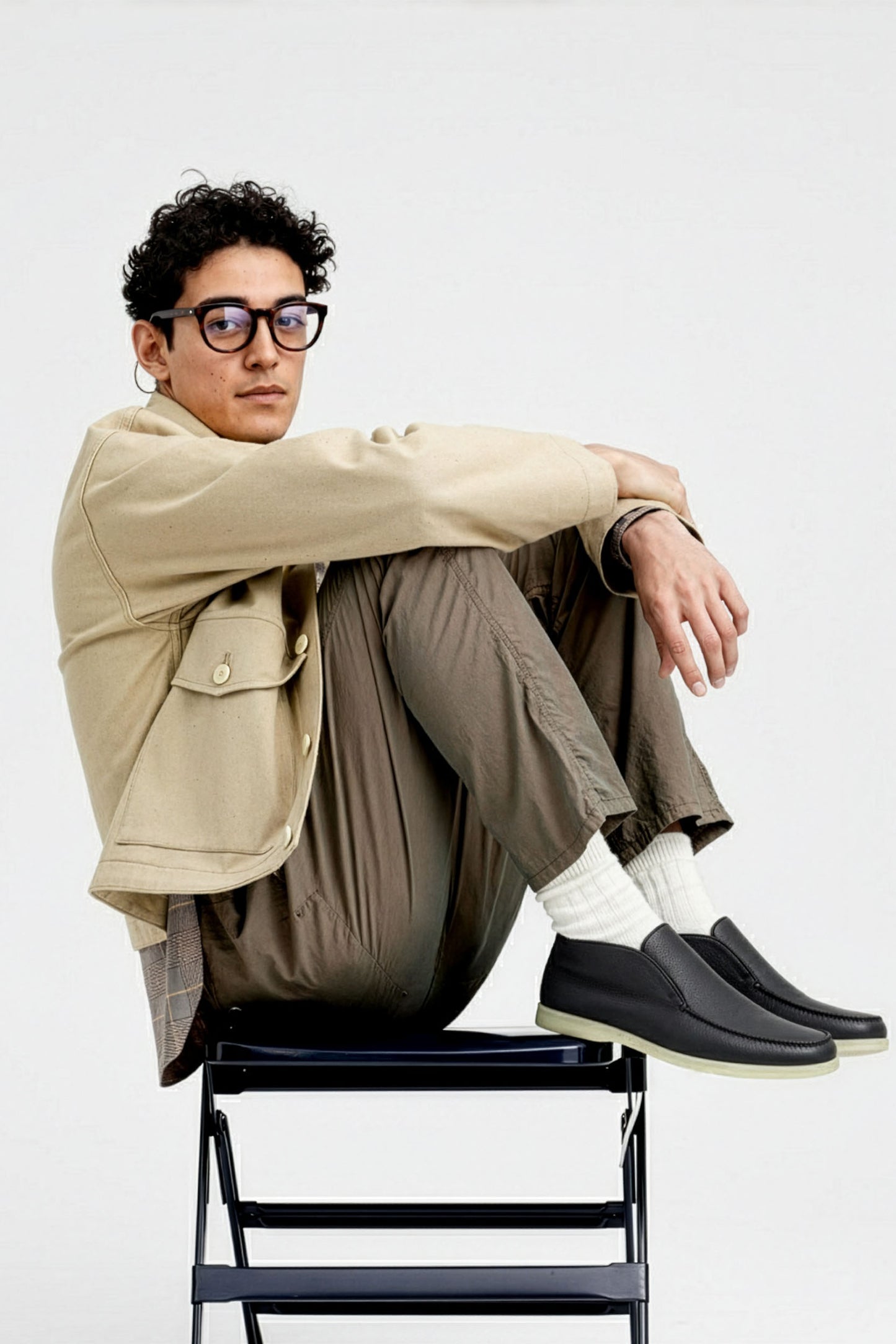 <tc>Loro Piana</tc> 男士露趾踝靴(鹿皮配海狸毛皮)