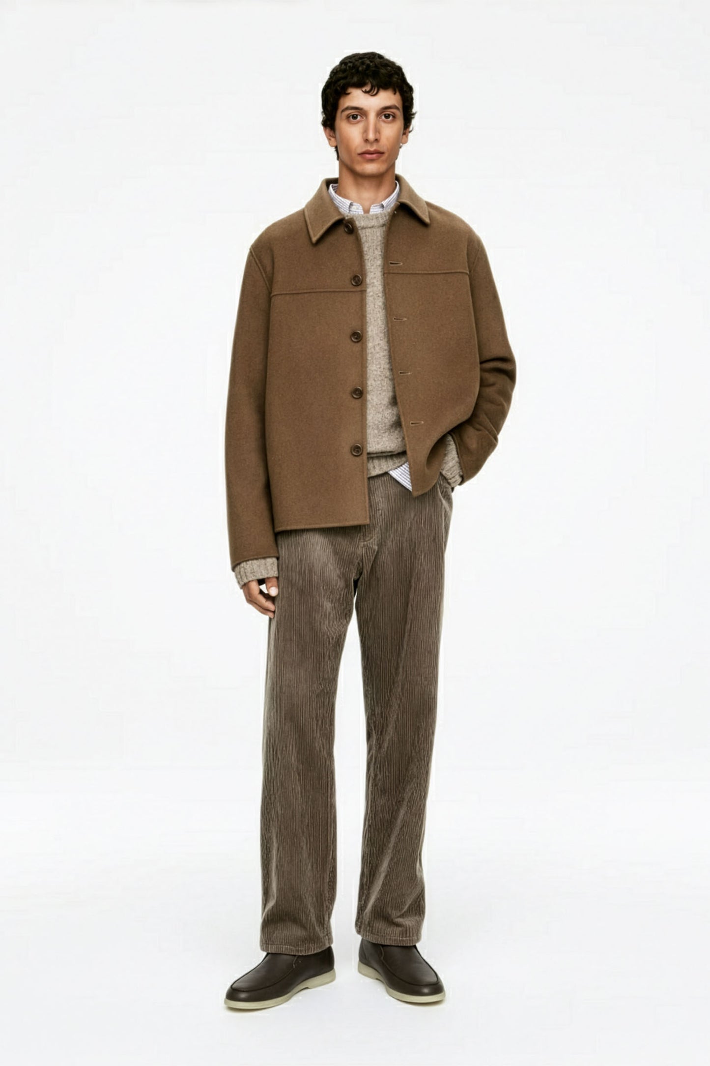 <tc>Loro Piana</tc> 男士露趾踝靴(鹿皮配海狸毛皮)