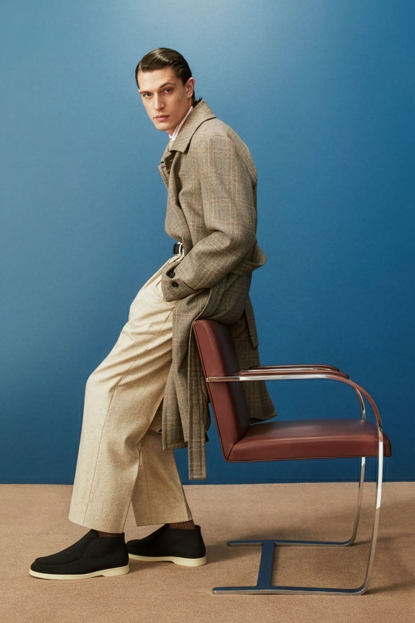 <tc>Loro Piana</tc> 男款開放式 Chukka 靴(絨面革配海狸毛)
