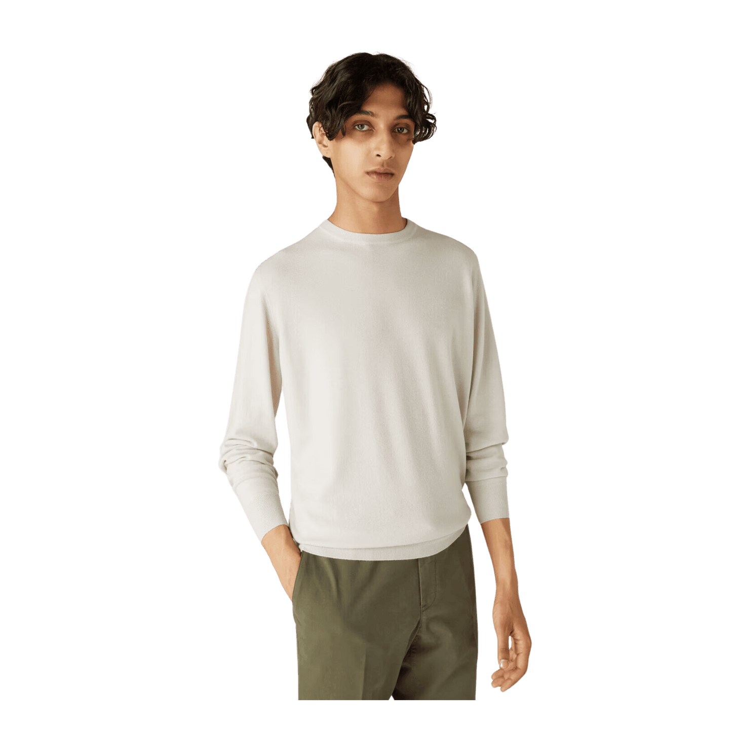 <tc>Loro Piana</tc> Sudadera con cuello redondo superligera para hombre