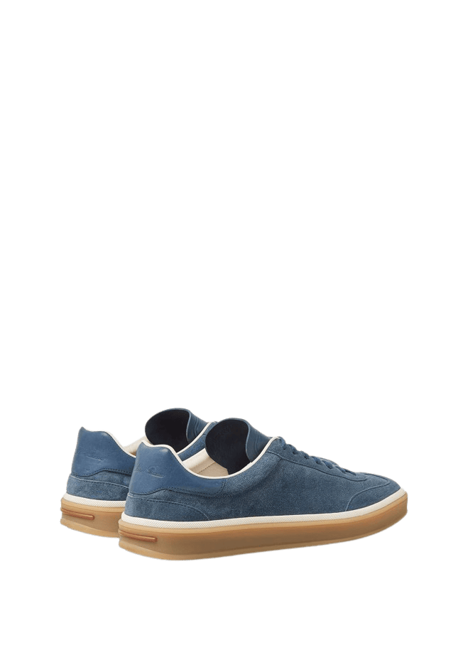 <tc>Loro Piana</tc> รองเท้าผ้าใบเทนนิสวอล์คสำหรับผู้ชาย (หนังกลับแบบผ่าหน้า)
