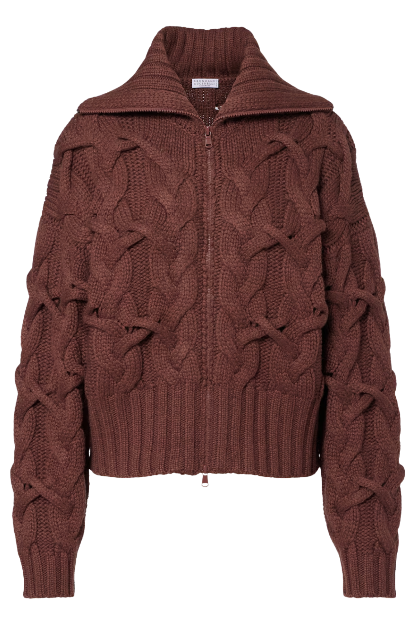 Brunello Cucinelli Women's Crisscross Cable Cardigan in Cashmere Feather Yarn