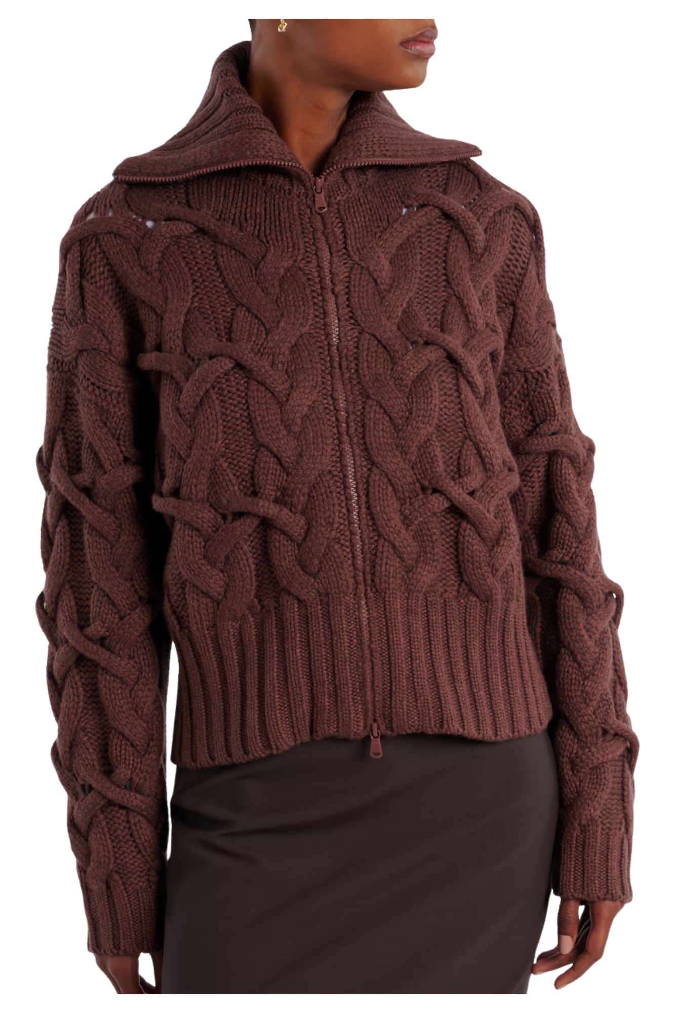 Brunello Cucinelli Women's Crisscross Cable Cardigan in Cashmere Feather Yarn