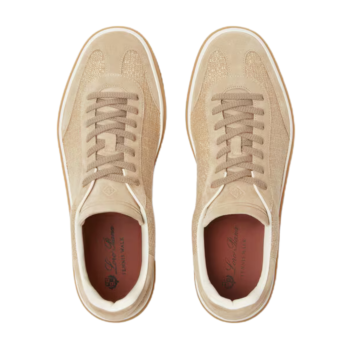 <tc>Loro Piana</tc> รองเท้าผ้าใบเทนนิสวอล์คสำหรับผู้ชาย (หนังกลับแบบผ่าหน้า)
