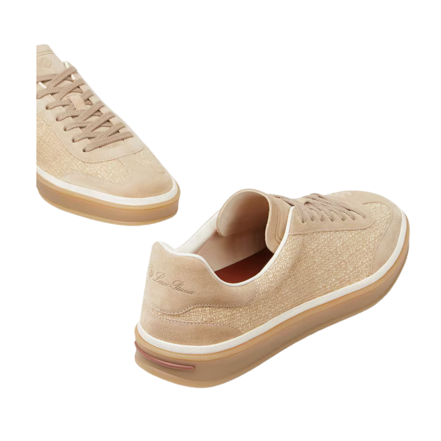 <tc>Loro Piana</tc> รองเท้าผ้าใบเทนนิสวอล์คสำหรับผู้ชาย (หนังกลับแบบผ่าหน้า)