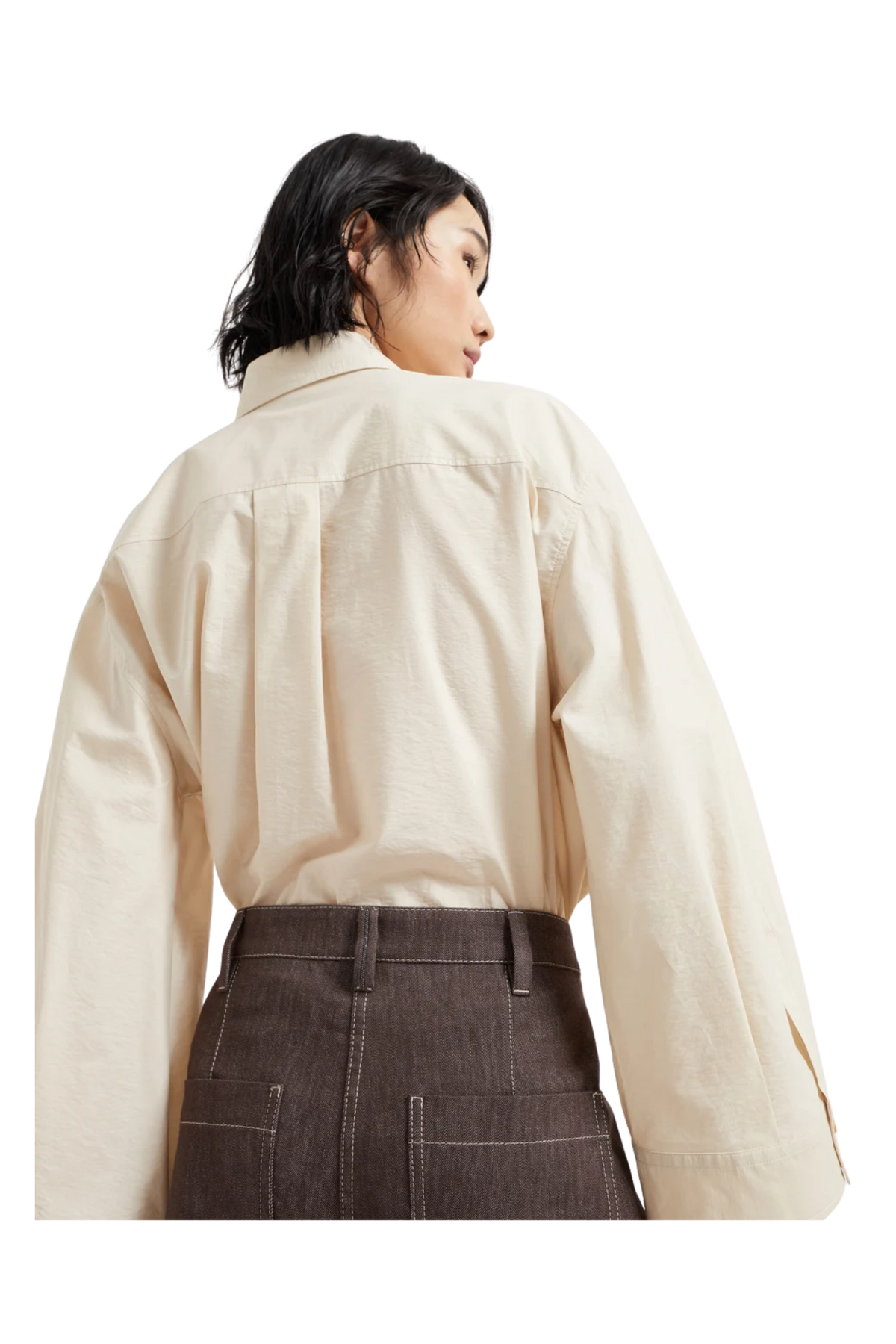 Brunello Cucinelli Damen Denim-Effekt Twill Smarte Weite Hose mit Monili