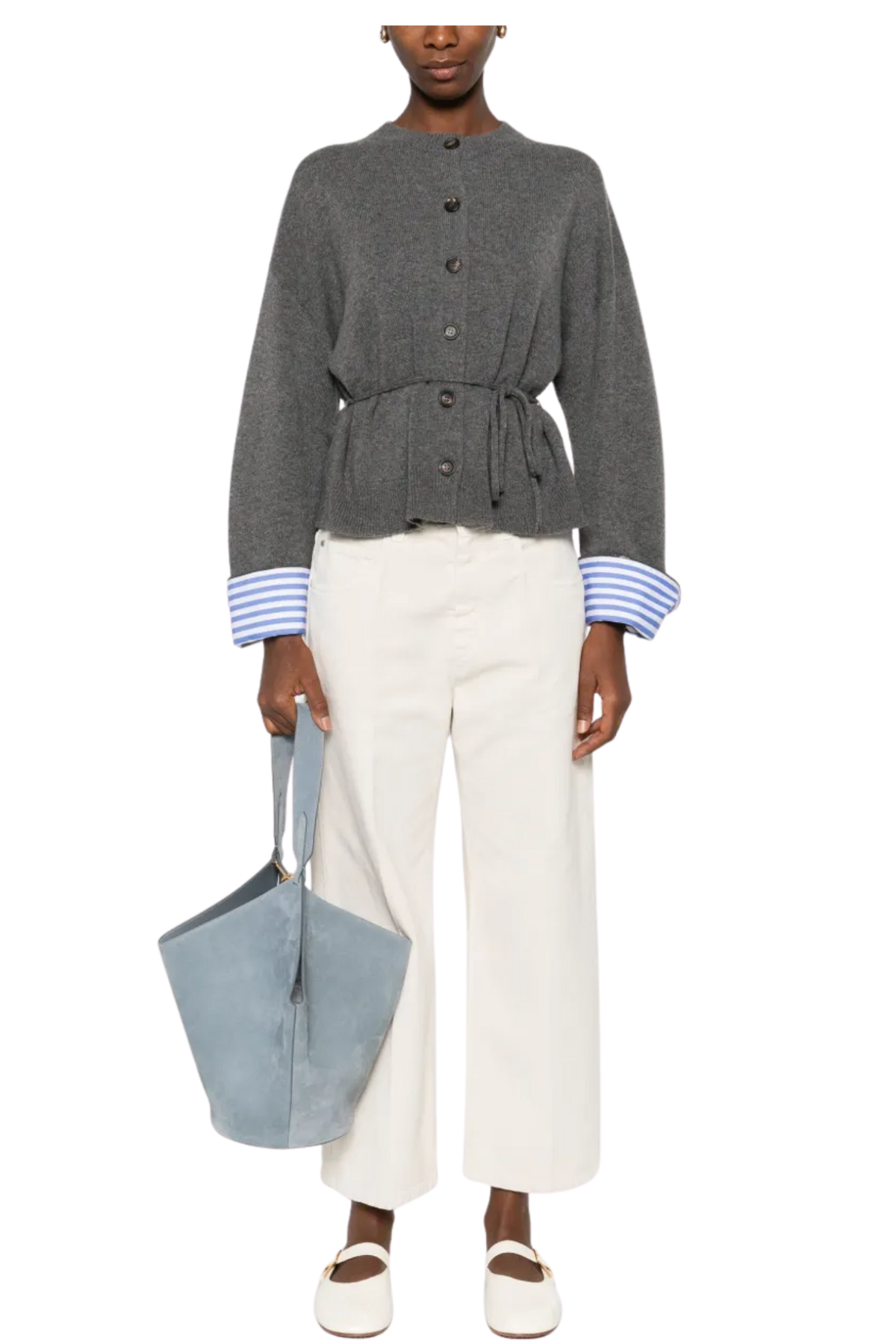 Brunello Cucinelli 女士纽扣系带腰开衫